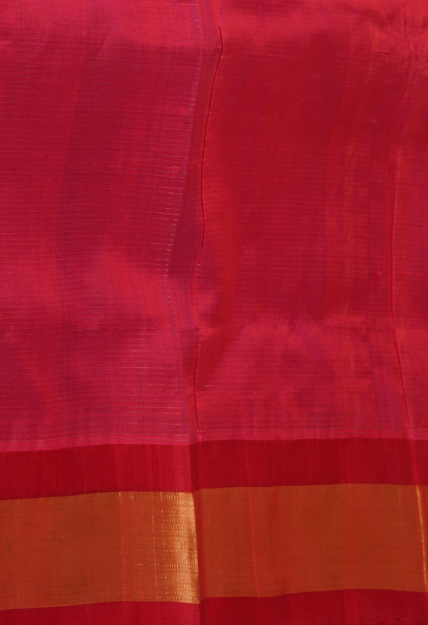 Dark Blue-Red Pure Handloom Assam Sico Saree-UNM81109