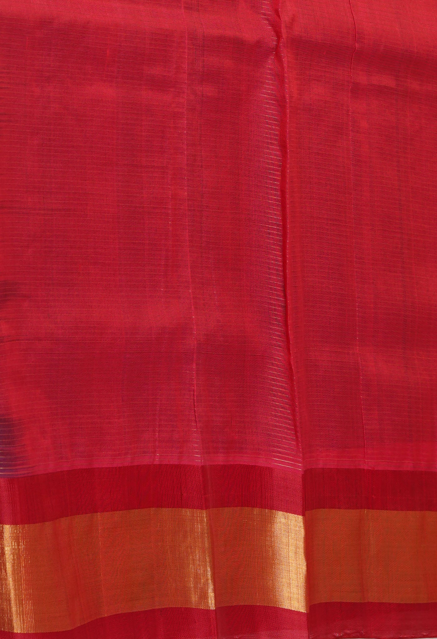 Dark Green-Red Pure Handloom Assam Sico Saree-UNM81110