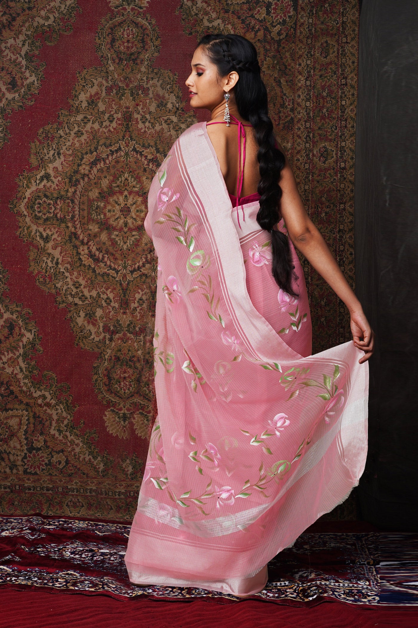 Pink Pure Hand Painted Kota Saree-UNM81119