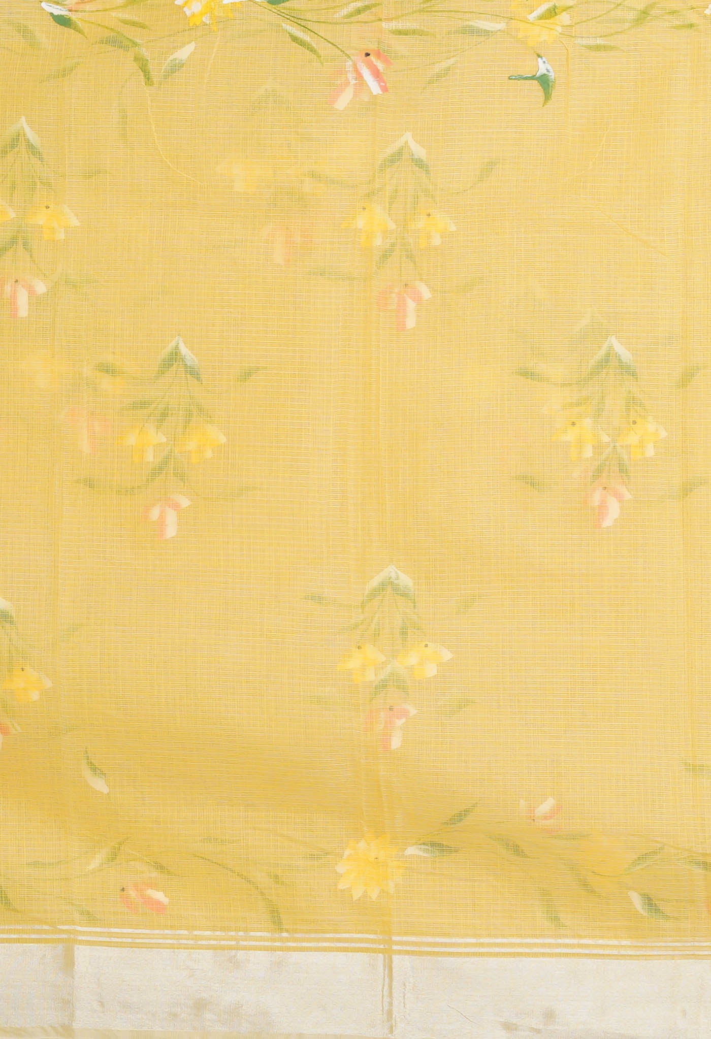 Yellow Pure Hand Painted Kota Saree-UNM81141