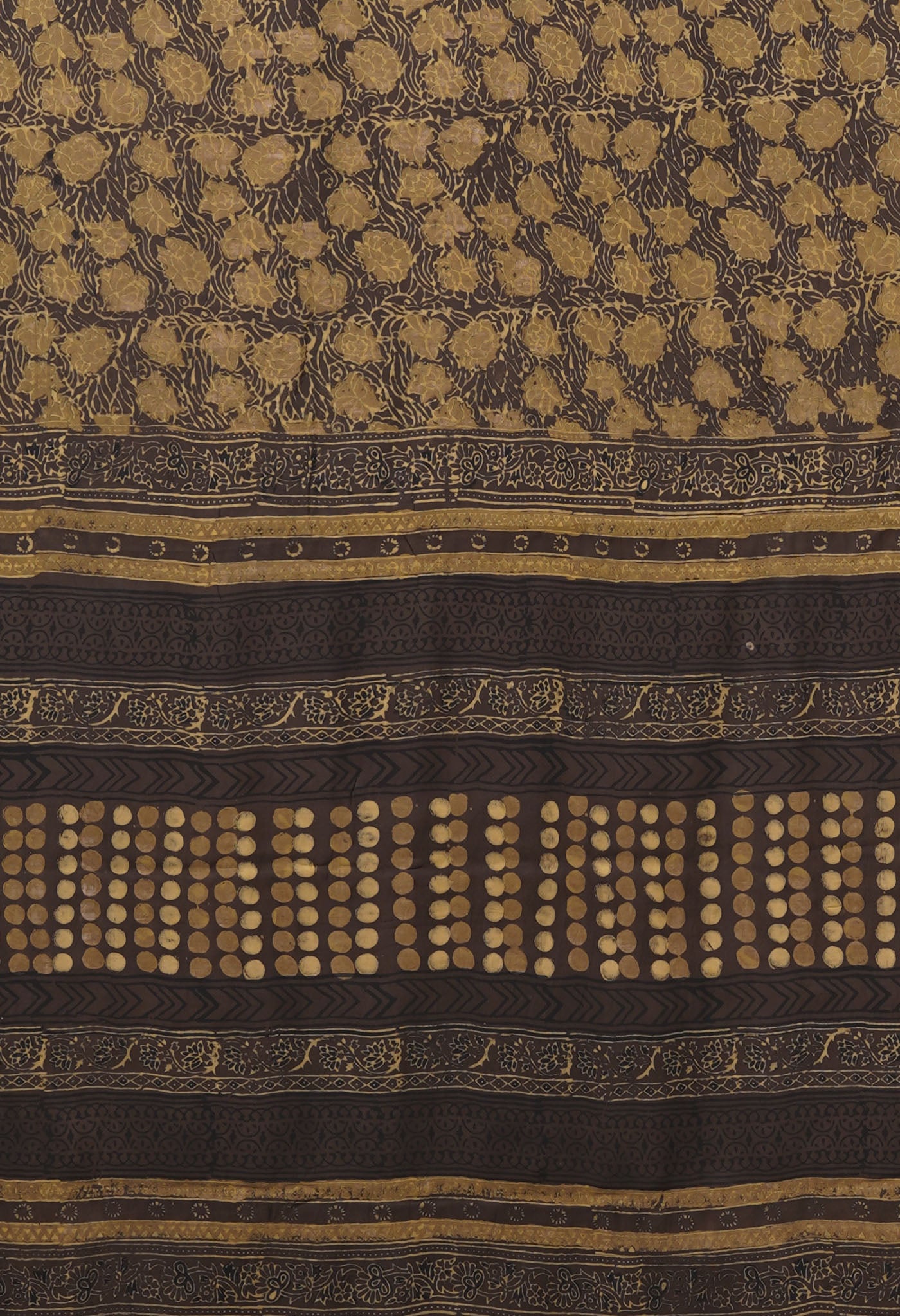 Brown Pure Ajrakh Printed Soft Silk Saree-UNM81250