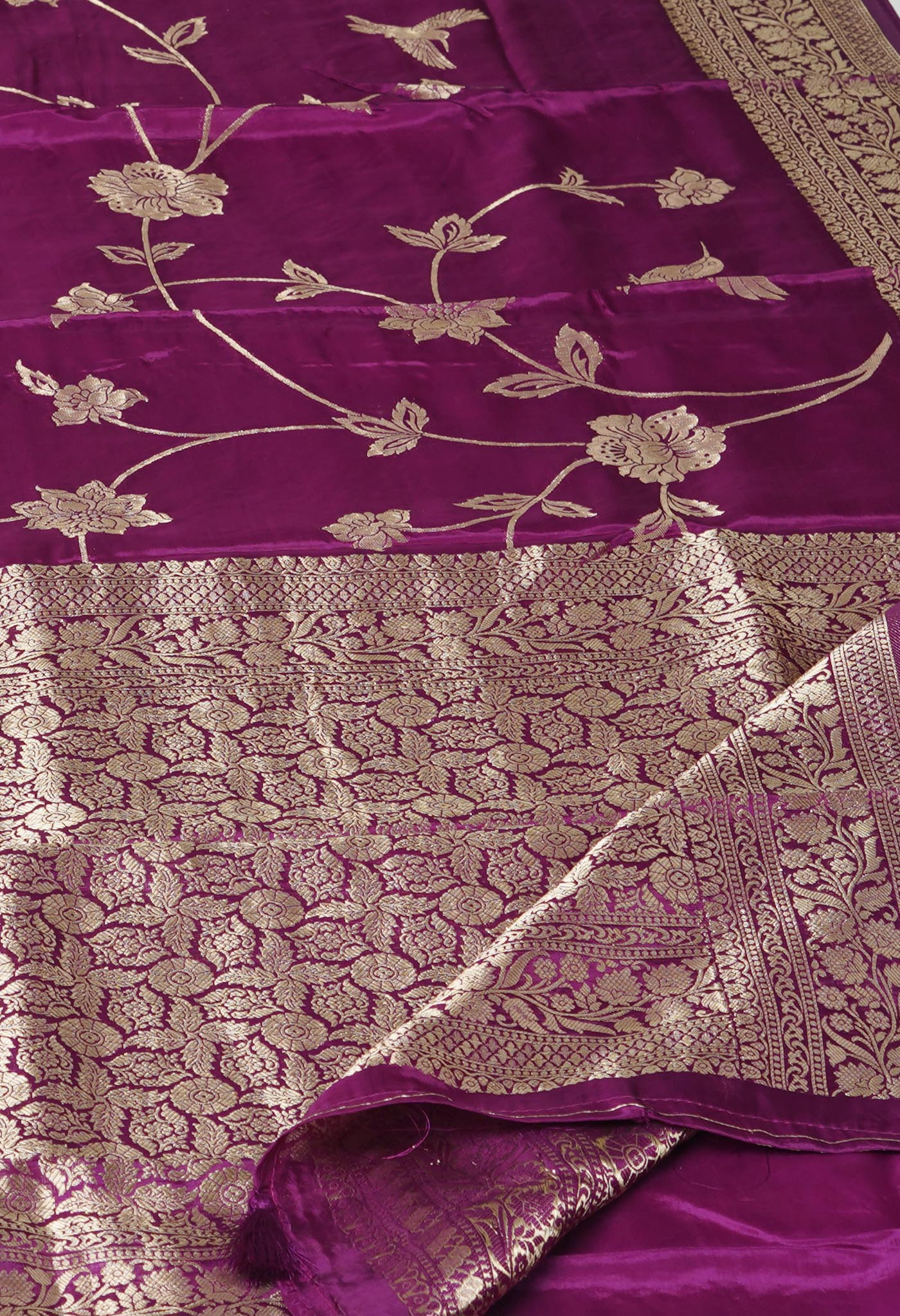 Purple Pure  Banarasi Soft Silk Saree-UNM81318