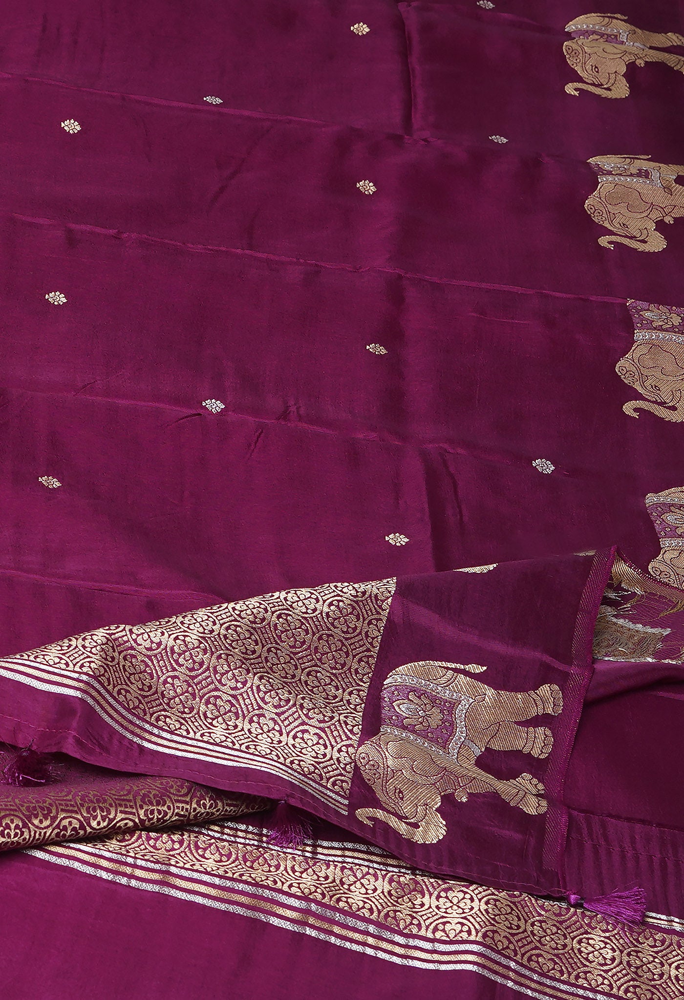 Purple Pure  Banarasi Soft Silk Saree-UNM81325