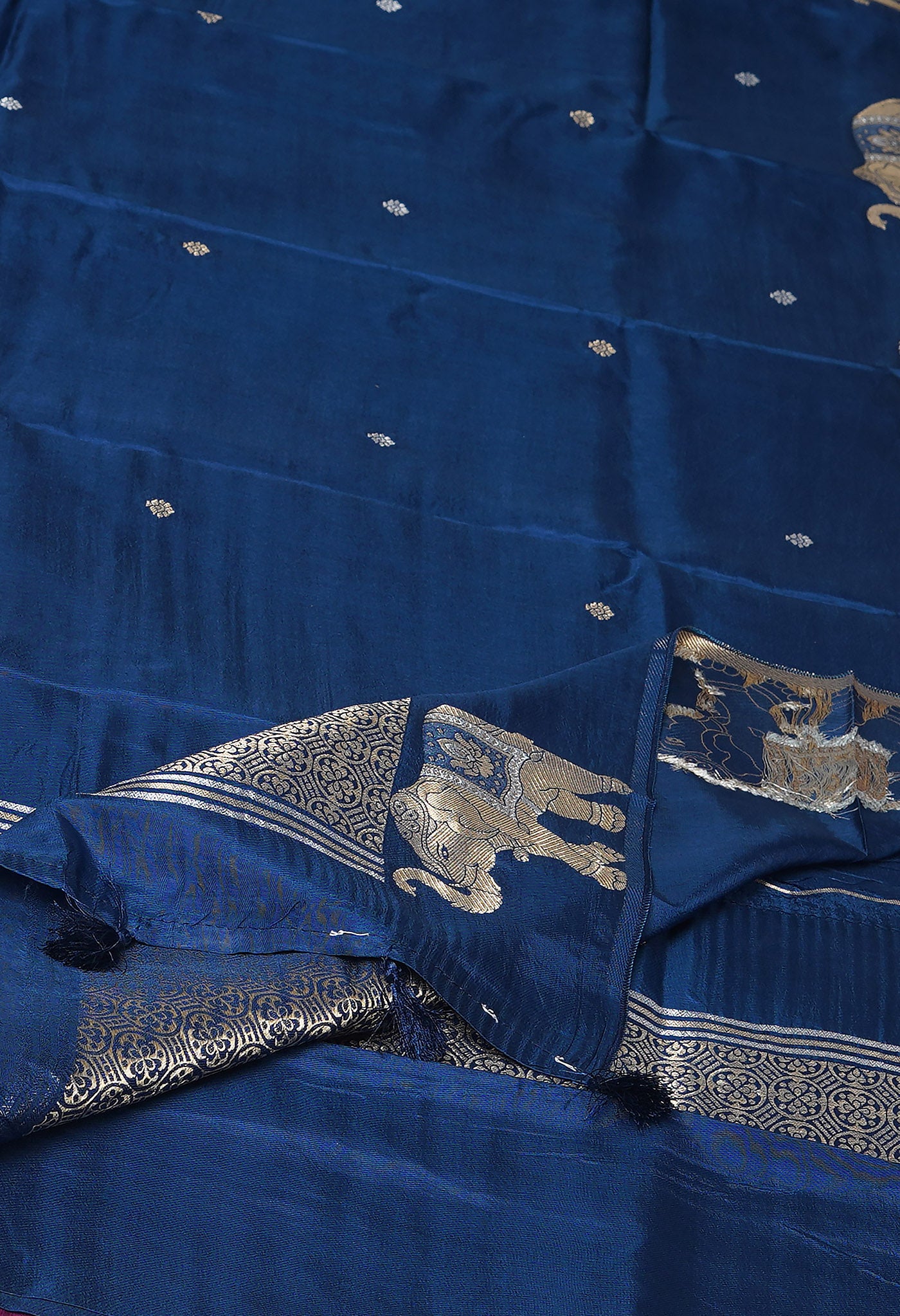 Blue Pure  Banarasi Soft Silk Saree-UNM81326