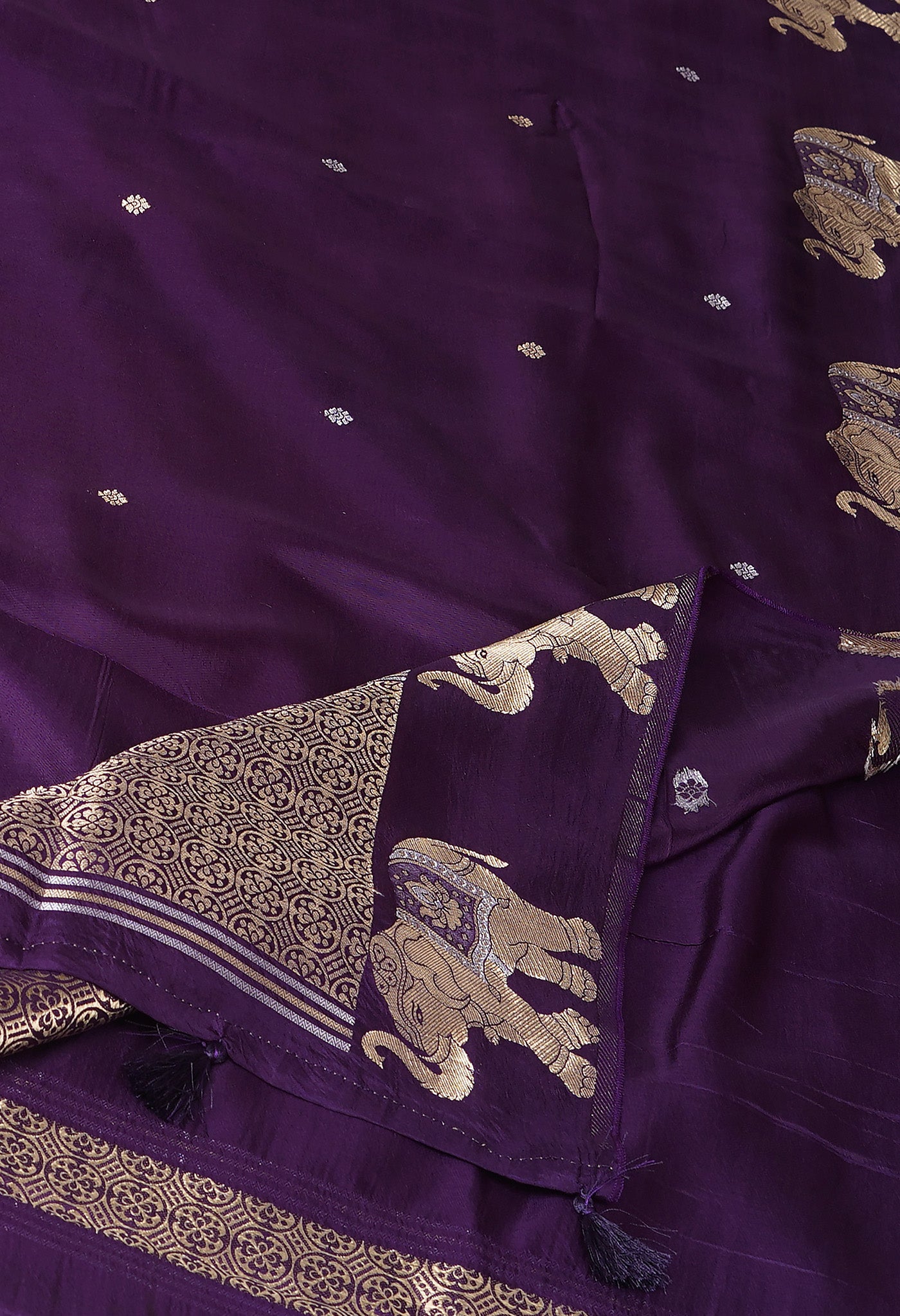 Violet Pure  Banarasi Soft Silk Saree-UNM81328