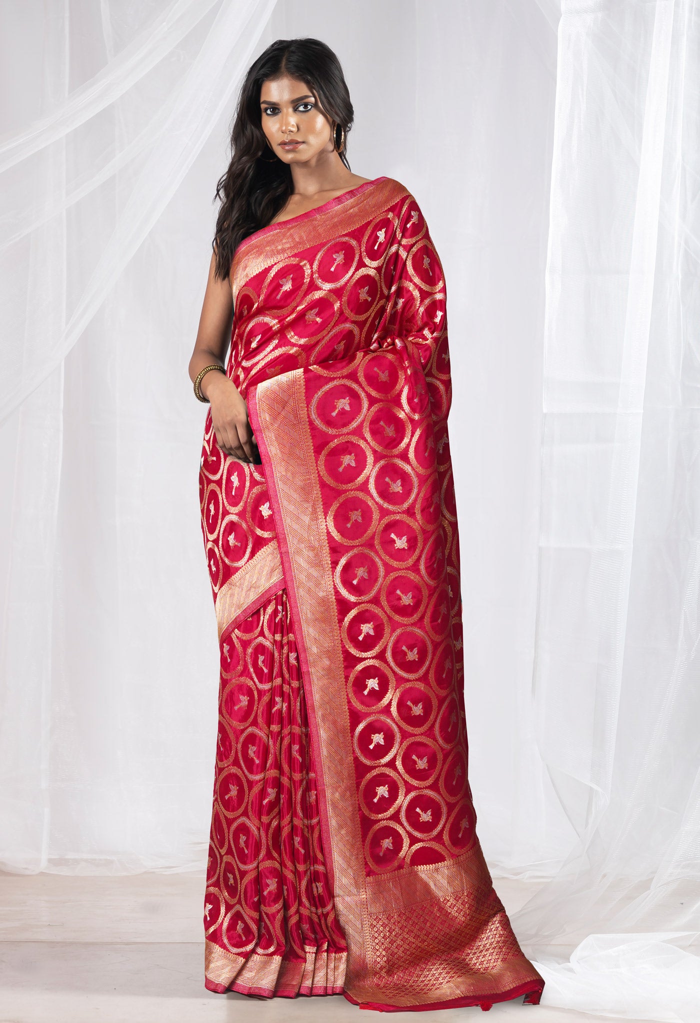 Pink Pure  Banarasi Soft Silk Saree-UNM81330