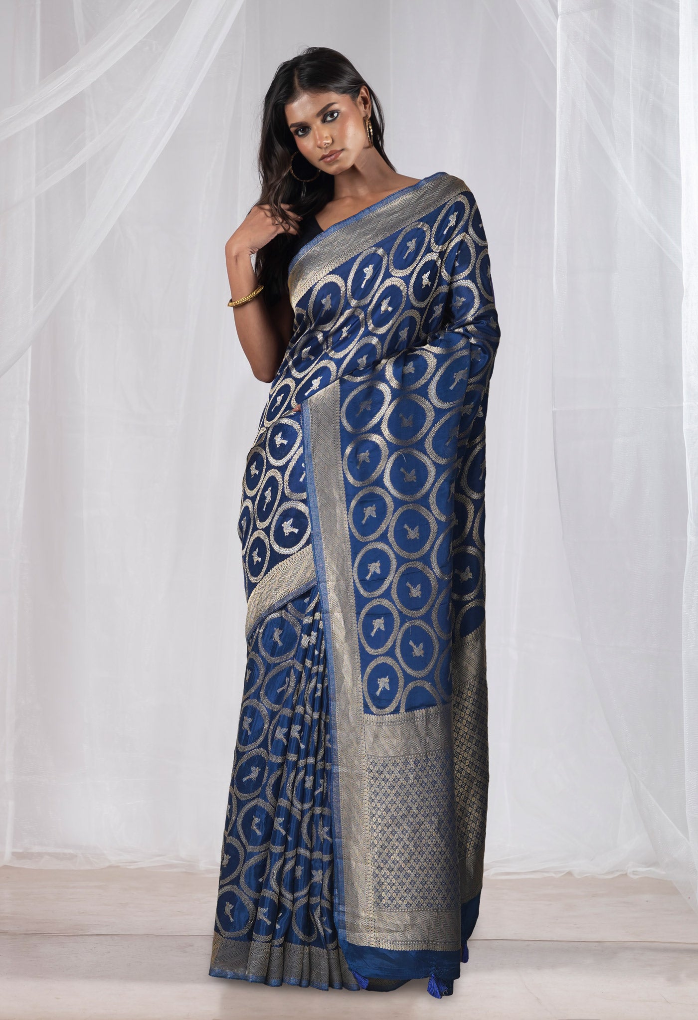 Blue Pure  Banarasi Soft Silk Saree-UNM81333