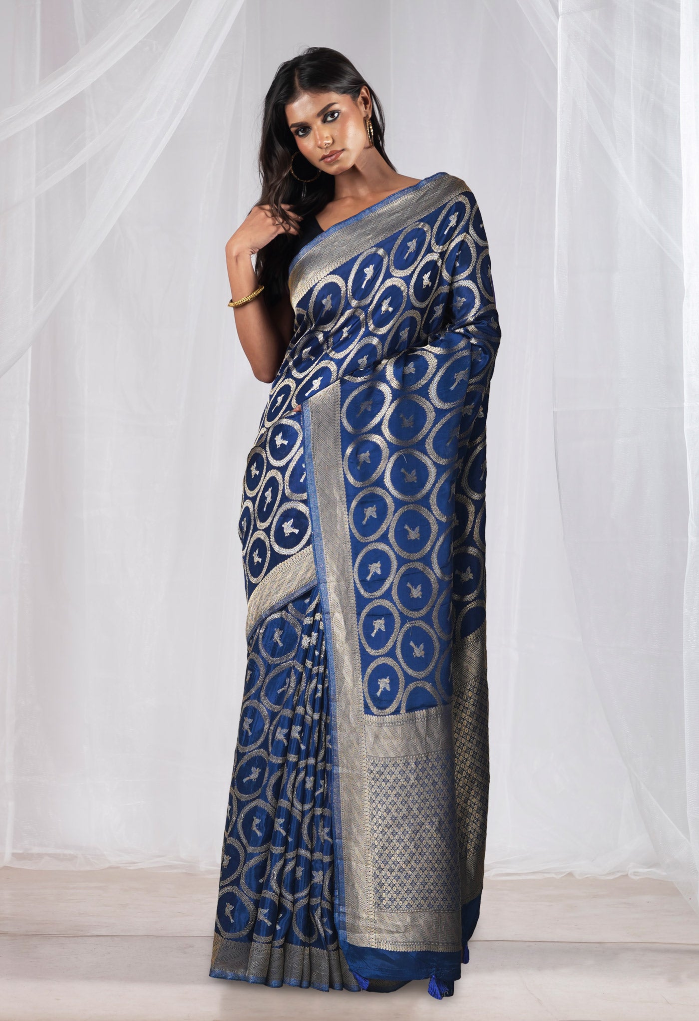 Blue Pure  Banarasi Soft Silk Saree-UNM81333