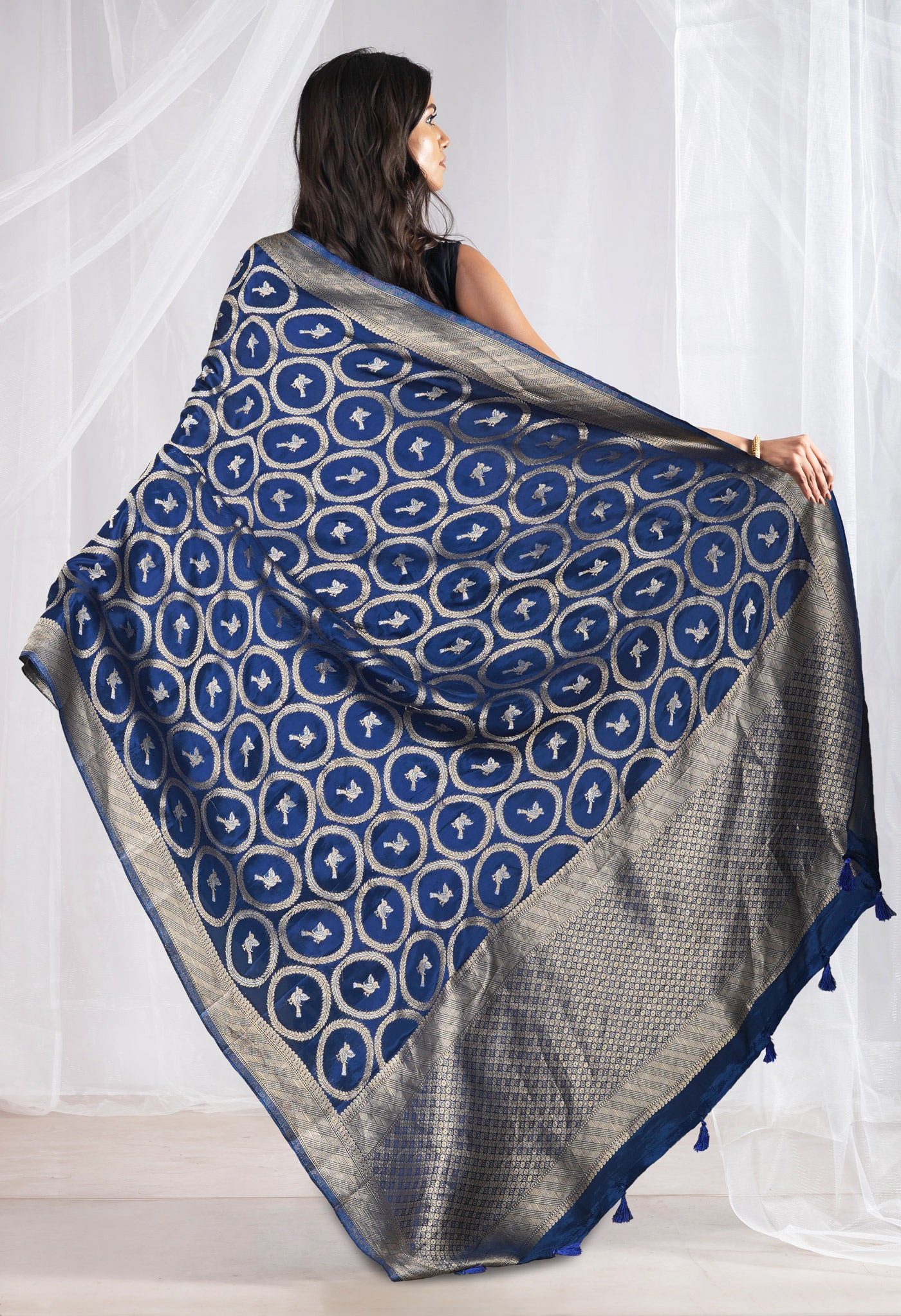 Blue Pure  Banarasi Soft Silk Saree-UNM81333