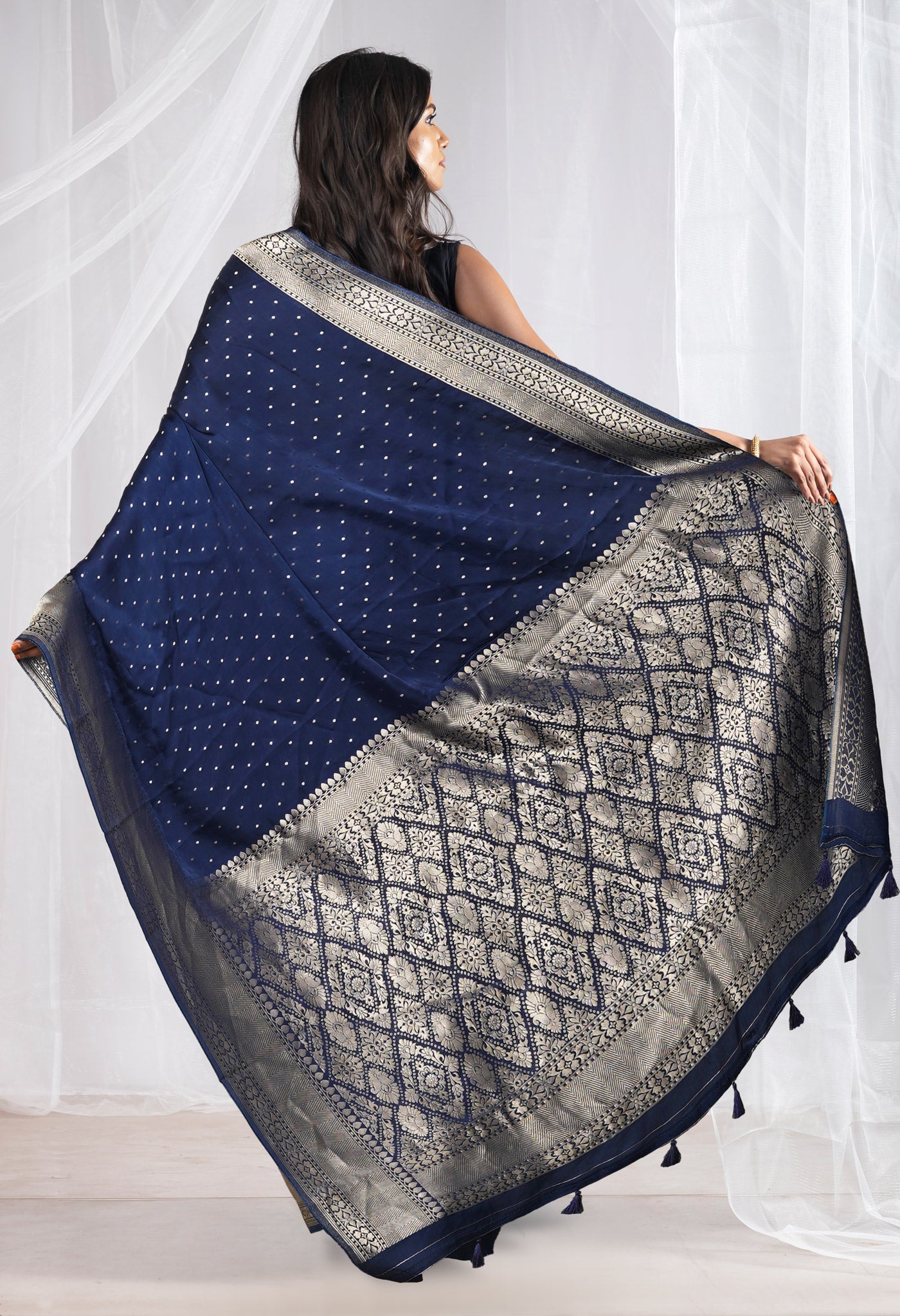 Blue Pure  Banarasi Soft Silk Saree-UNM81344