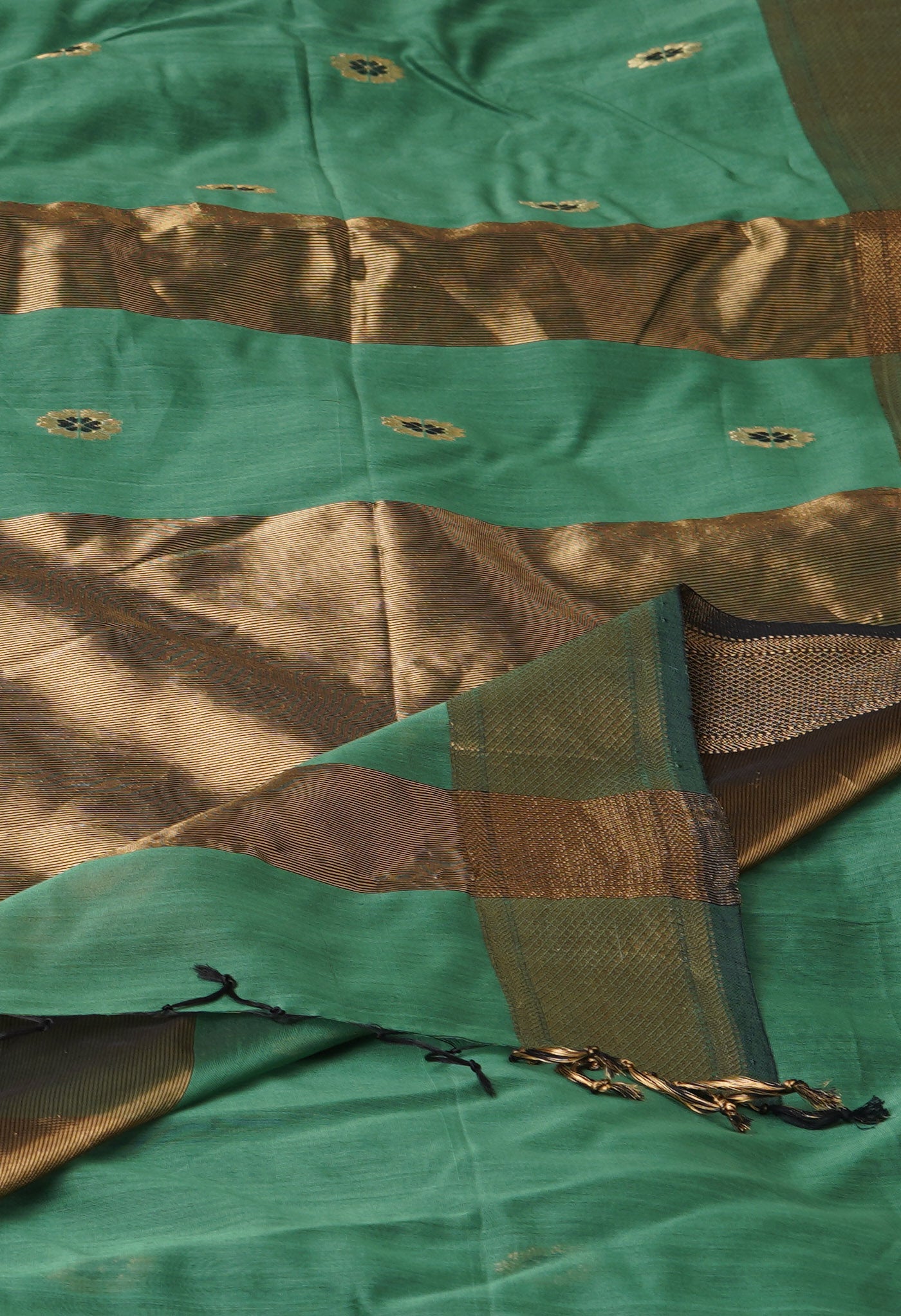 Green Pure Handloom Maheshwari Sico Saree-UNM81381