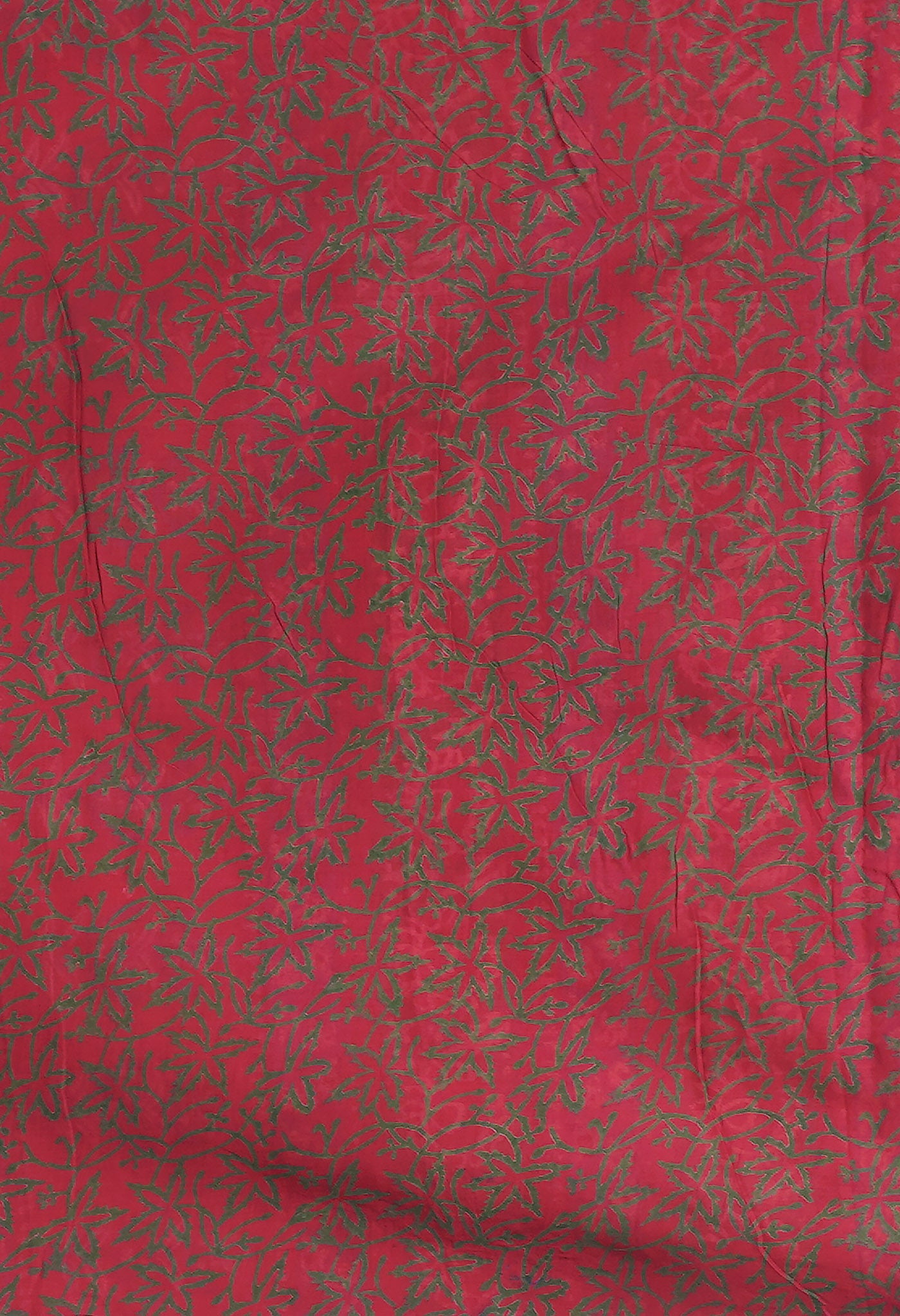 Red Pure Hand Block Printed Soft Cotton Saree-UNM81385