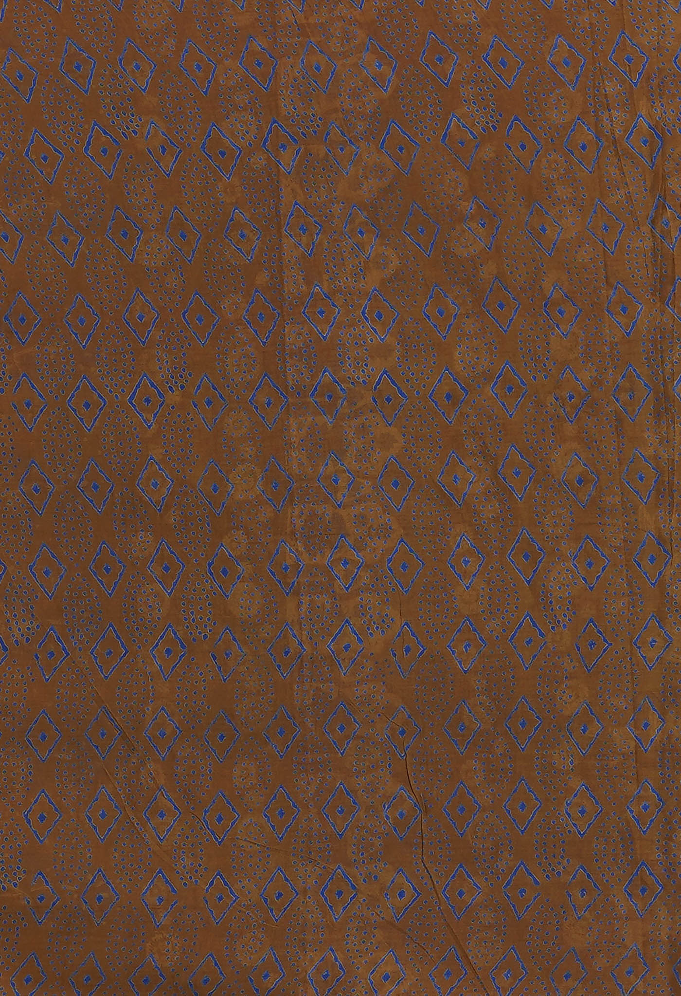 Brown Pure Hand Block Printed Soft Cotton Saree-UNM81438