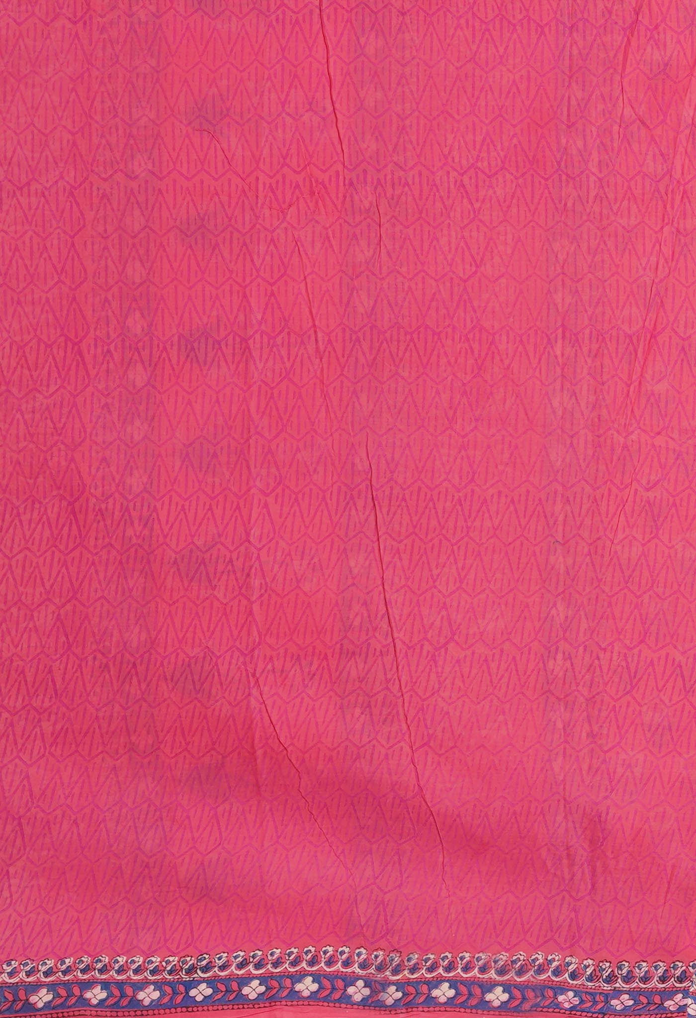 Pink Pure Hand Block Printed Soft Cotton Saree-UNM81441