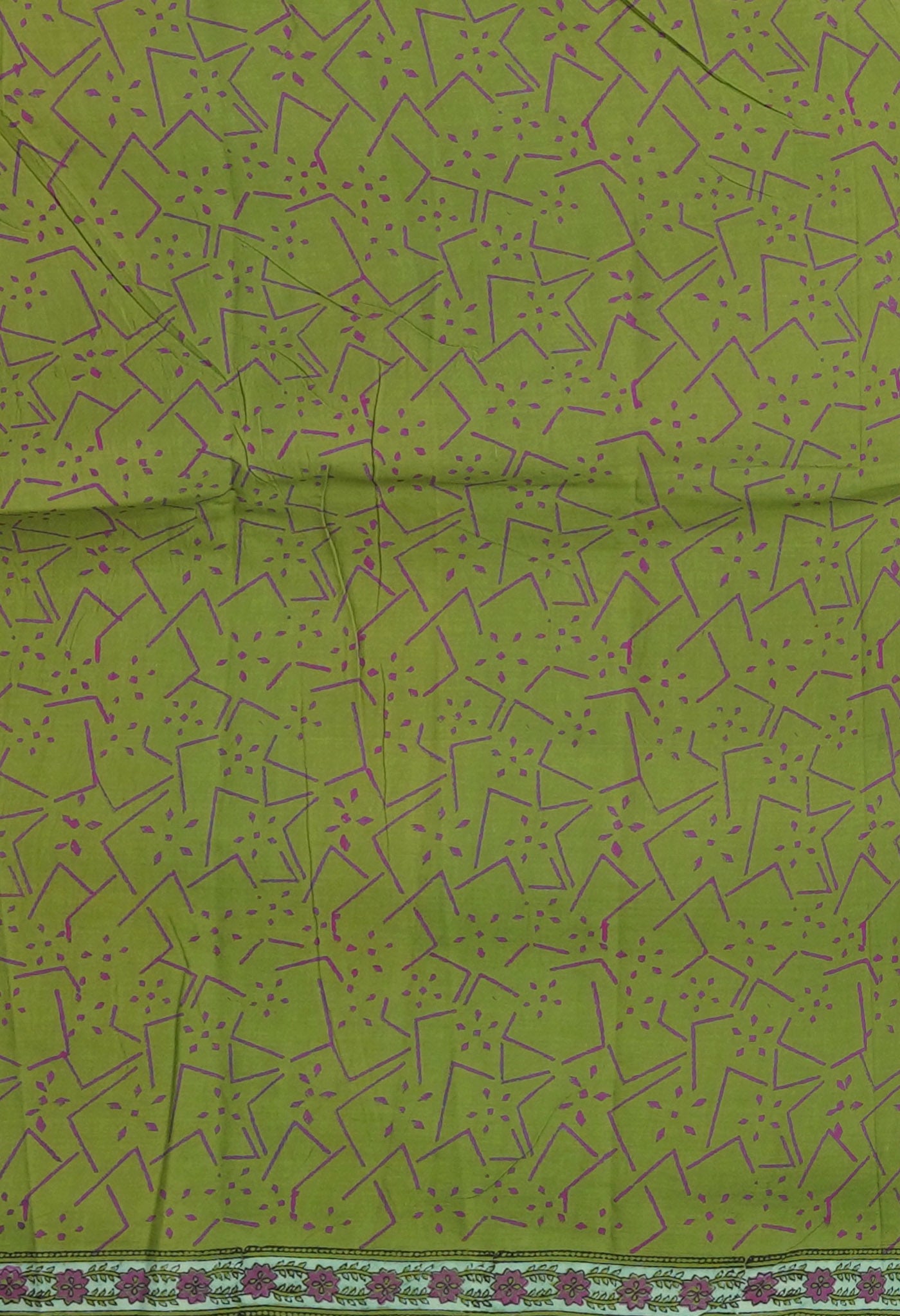 Green Pure Hand Block Printed Kota Saree-UNM81467