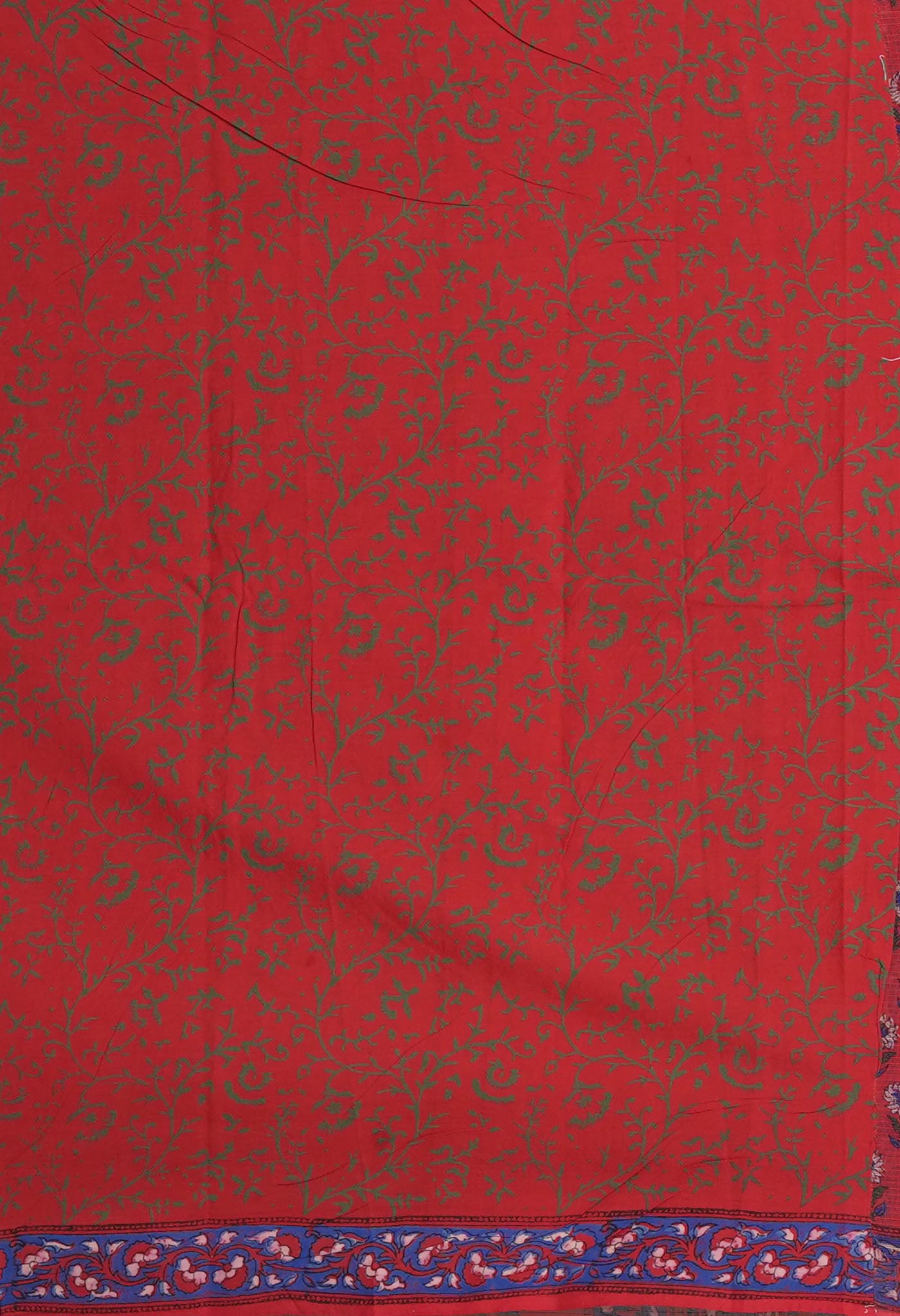 Red Pure Hand Block Printed Kota Saree-UNM81476