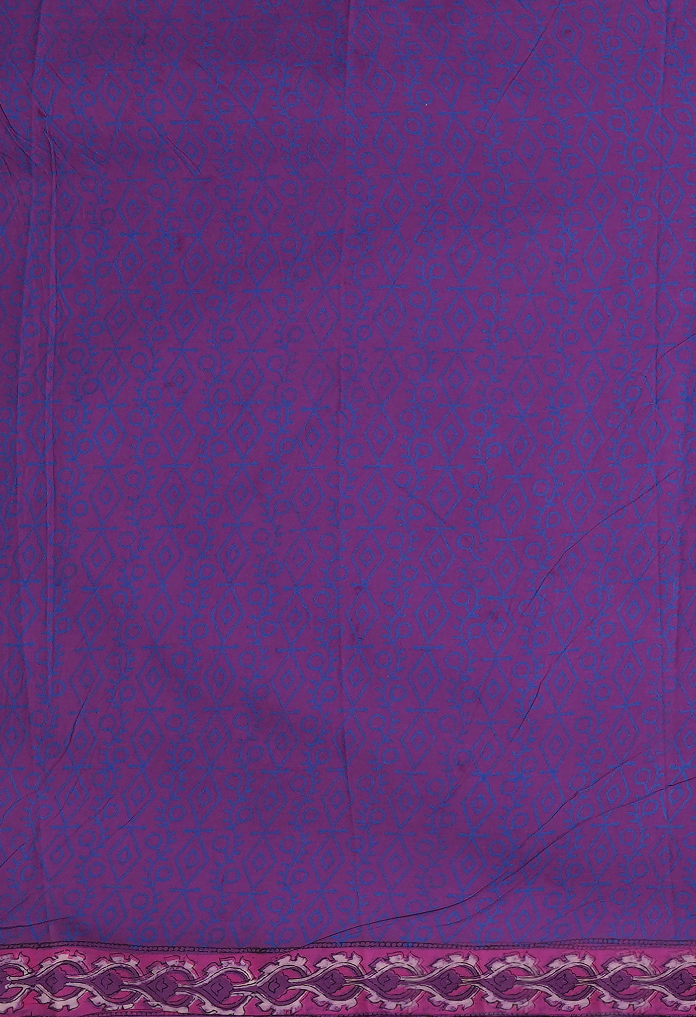 Purple Pure Hand Block Printed Kota Saree-UNM81492