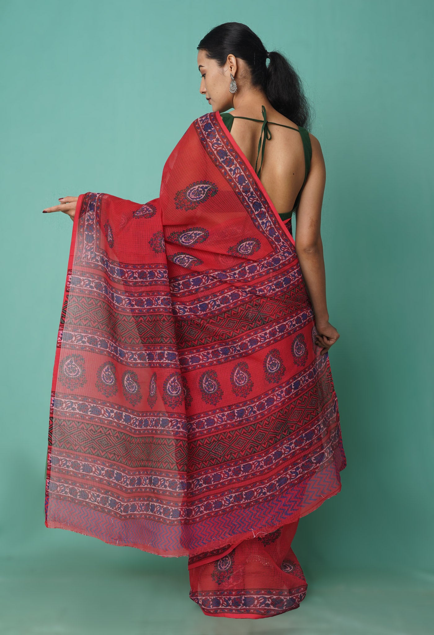 Multi Pure Hand Block Printed Kota Saree-UNM81497