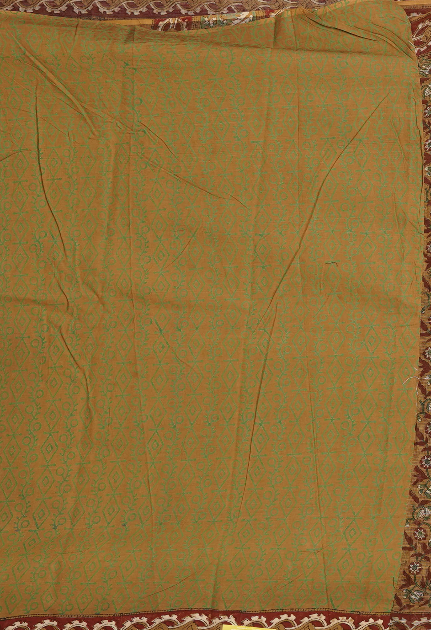 Brown Pure Hand Block Printed Kota Saree-UNM81512