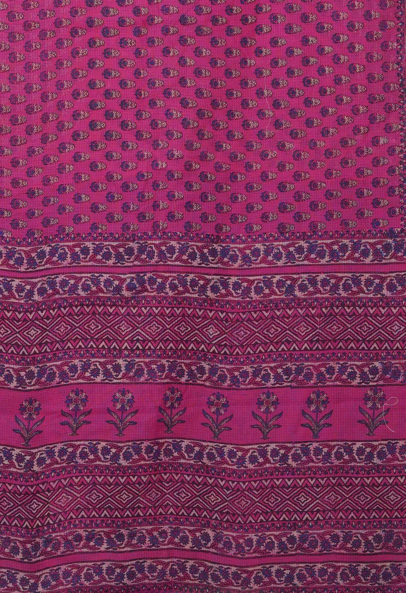 Pink Pure Hand Block Printed Kota Saree-UNM81513