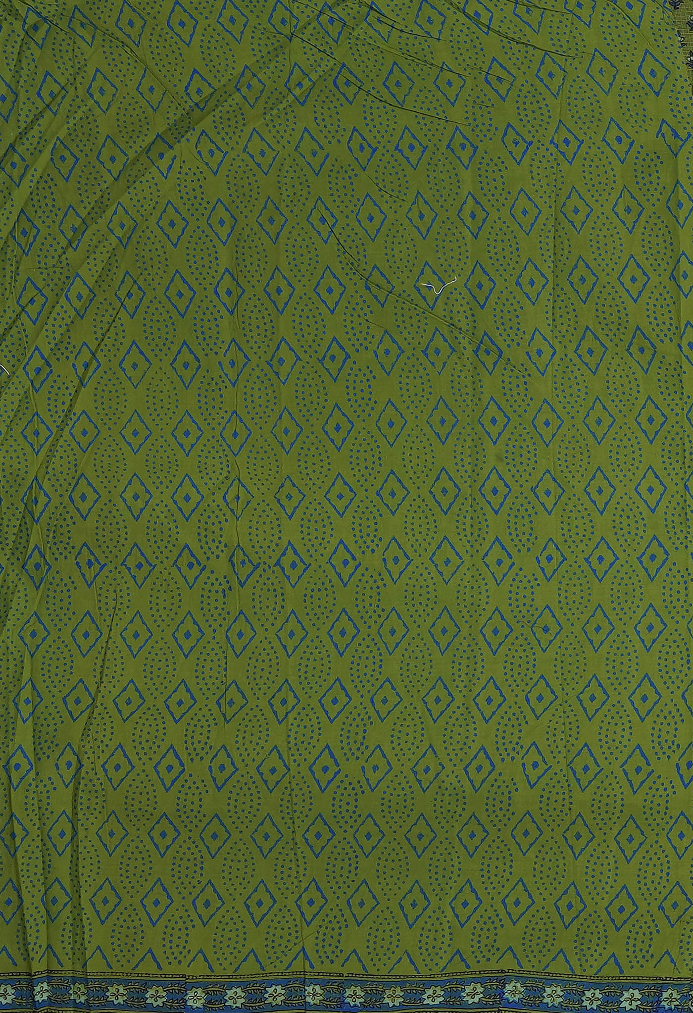 Green Pure Hand Block Printed Kota Saree-UNM81531