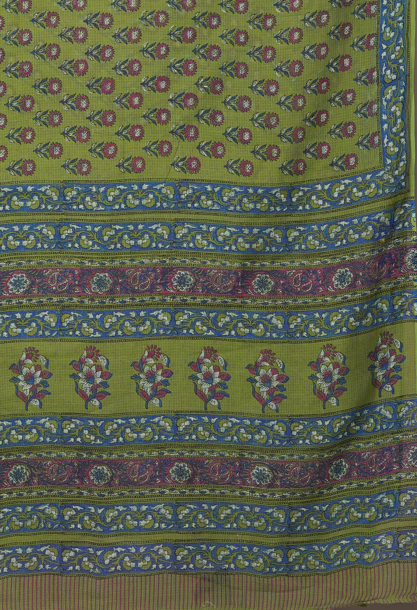 Green Pure Hand Block Printed Kota Saree-UNM81545