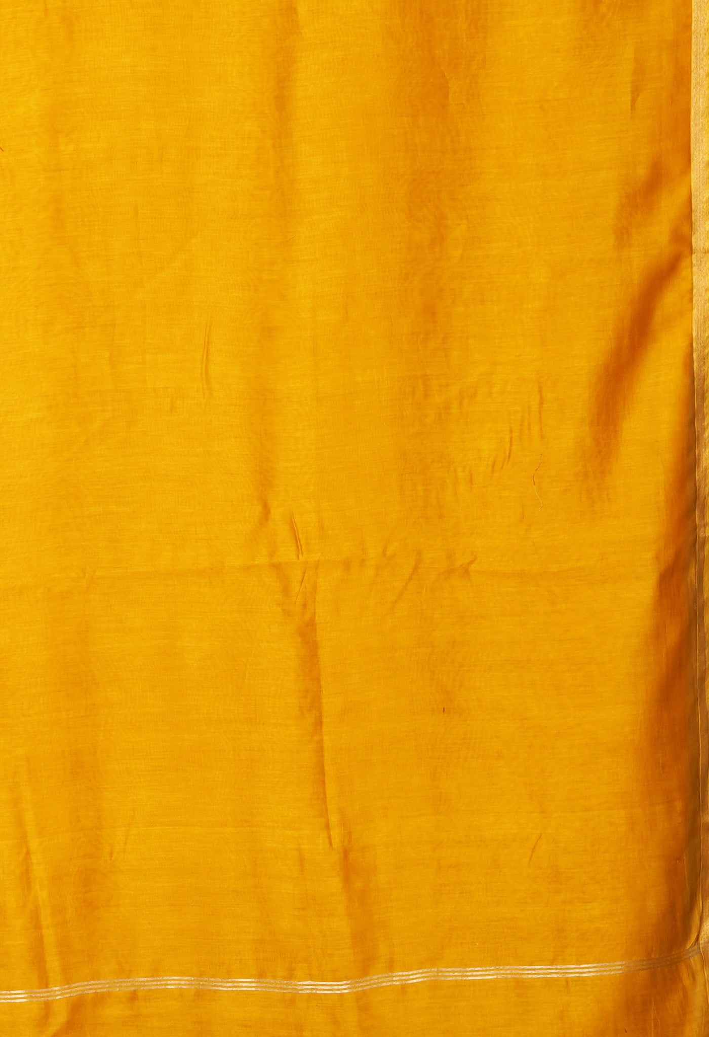 Yellow Pure Plain Chanderi Sico Saree With Kalamkari Blouse Piece-UNM81555