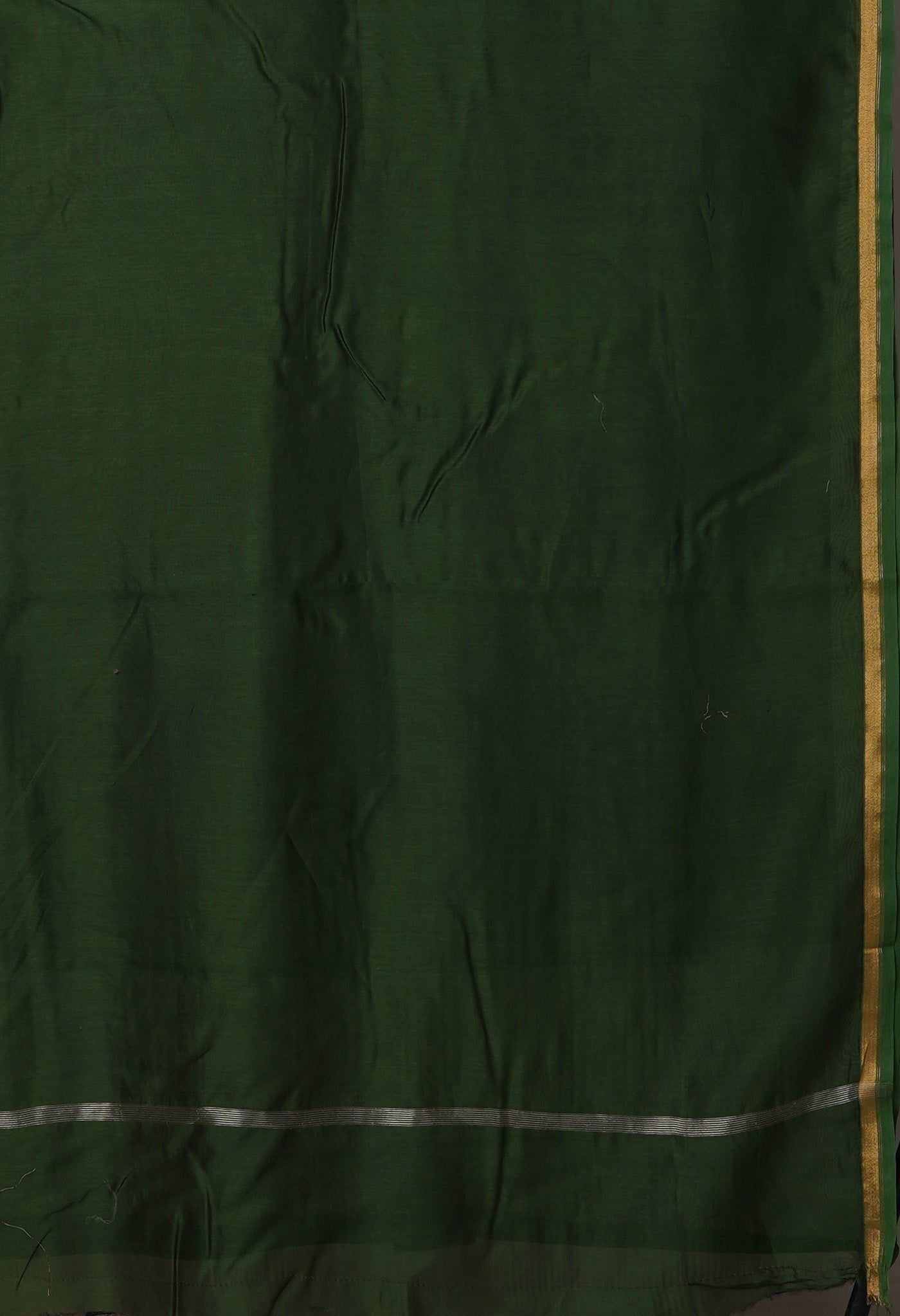 Green Pure Plain Chanderi Sico Saree With Kalamkari Blouse Piece-UNM81556