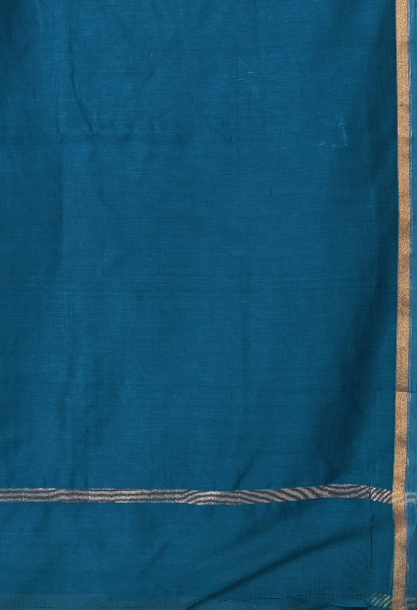 Blue Pure Plain Chanderi Sico Saree With Kalamkari Blouse Piece-UNM81558