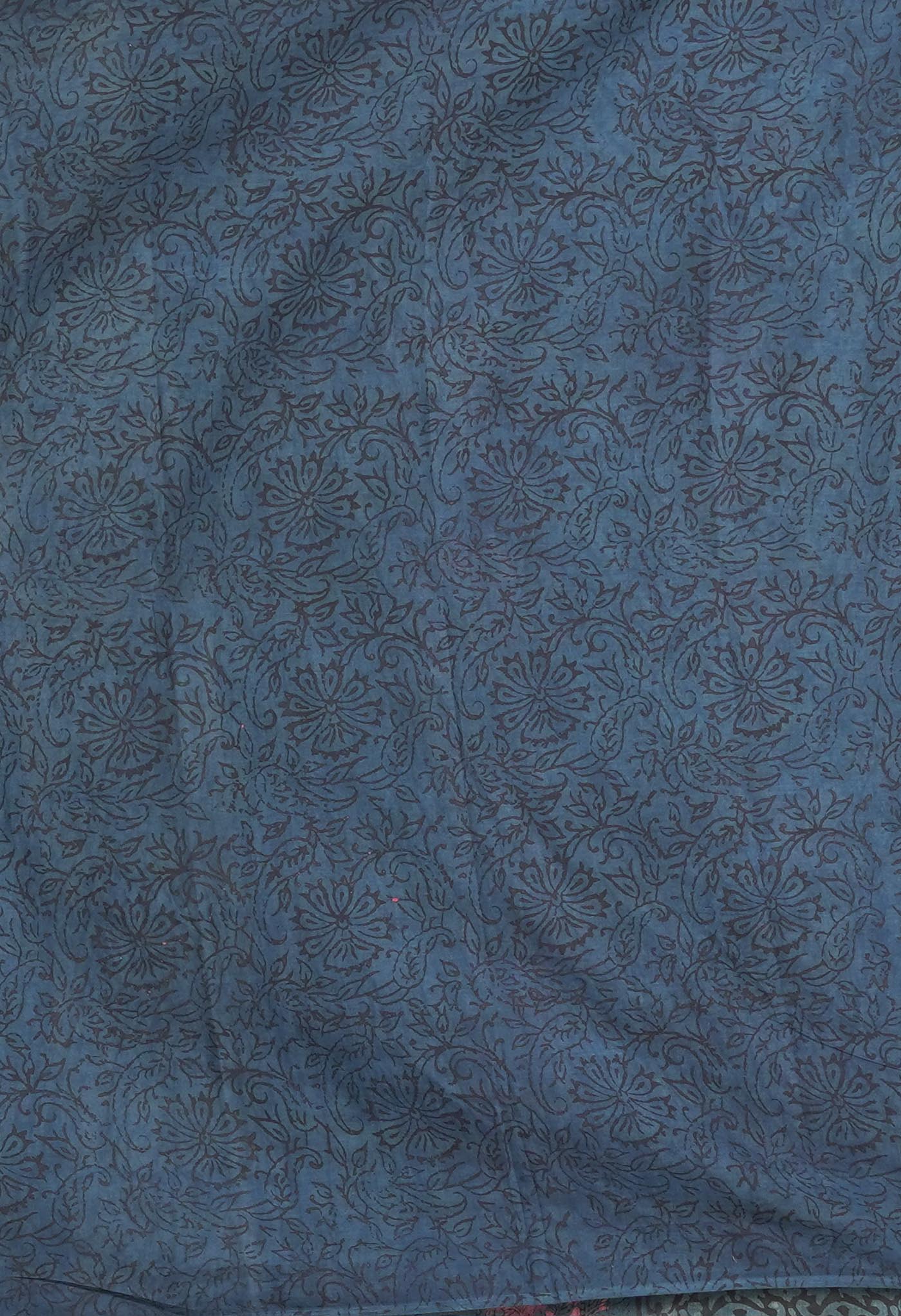 Blue Pure Vanaspathi Block Printed Chanderi Sico Saree-UNM81715