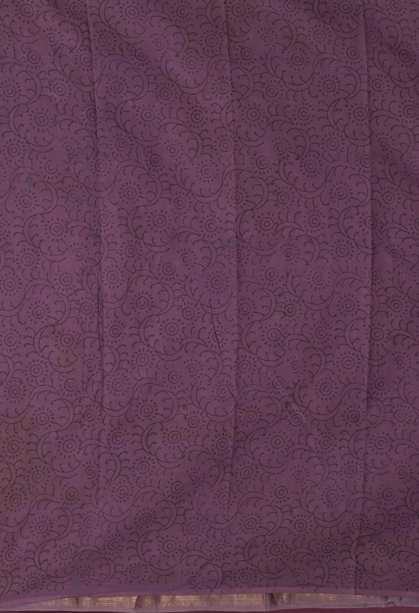 Violet Pure Vanaspathi Block Printed Maheshwari Sico Saree-UNM81771