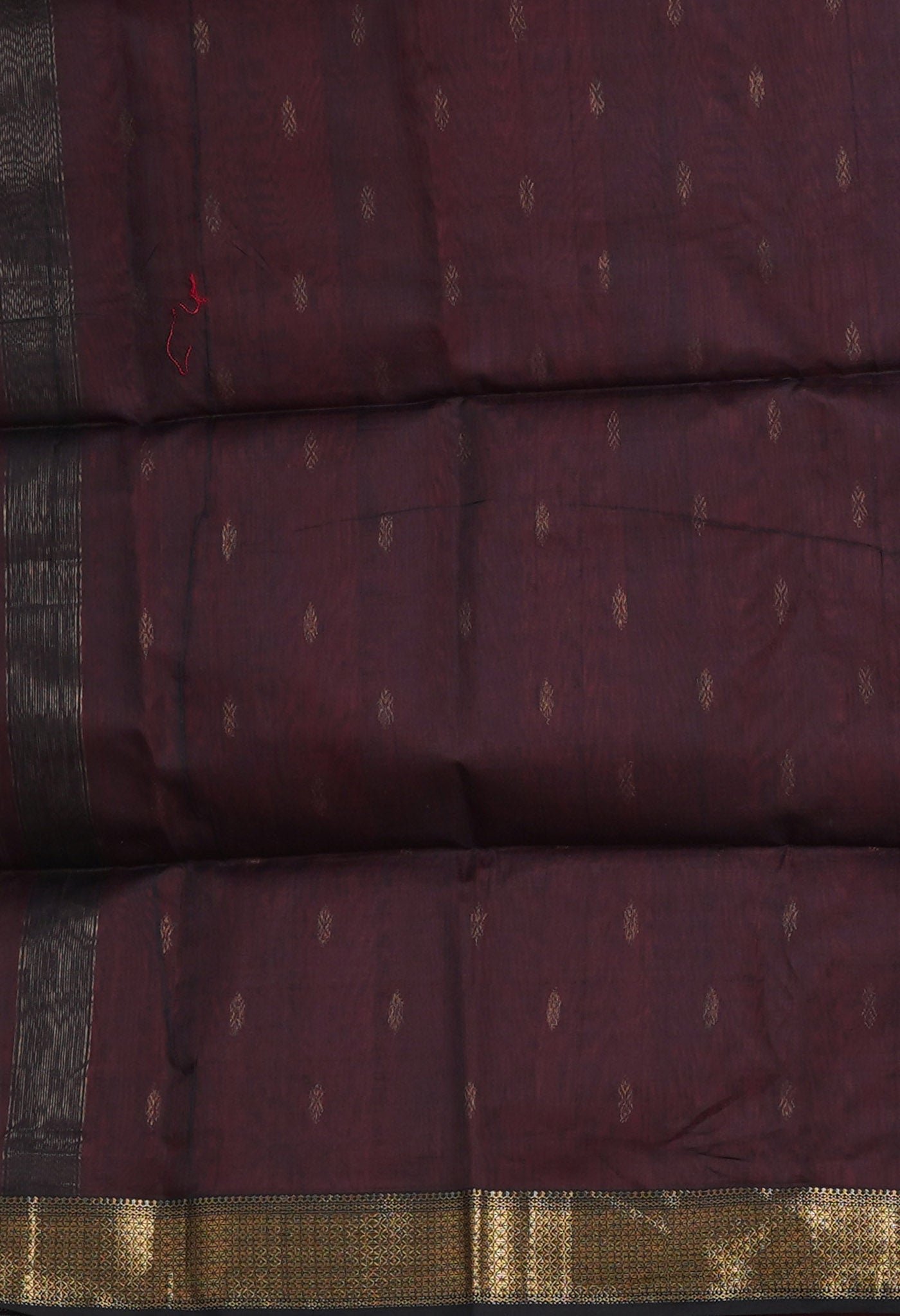 Maroon-Black Pure Handloom Maheshwari Sico Saree-UNM80515