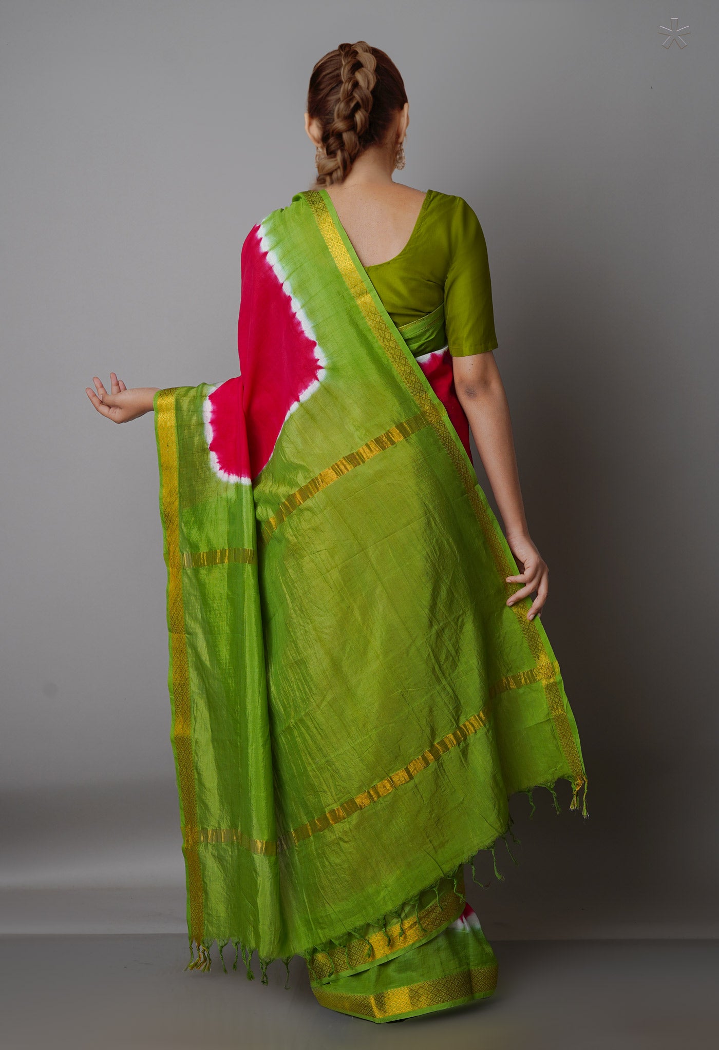 Pink  Mangalgiri Soft Silk Saree-UNM69207