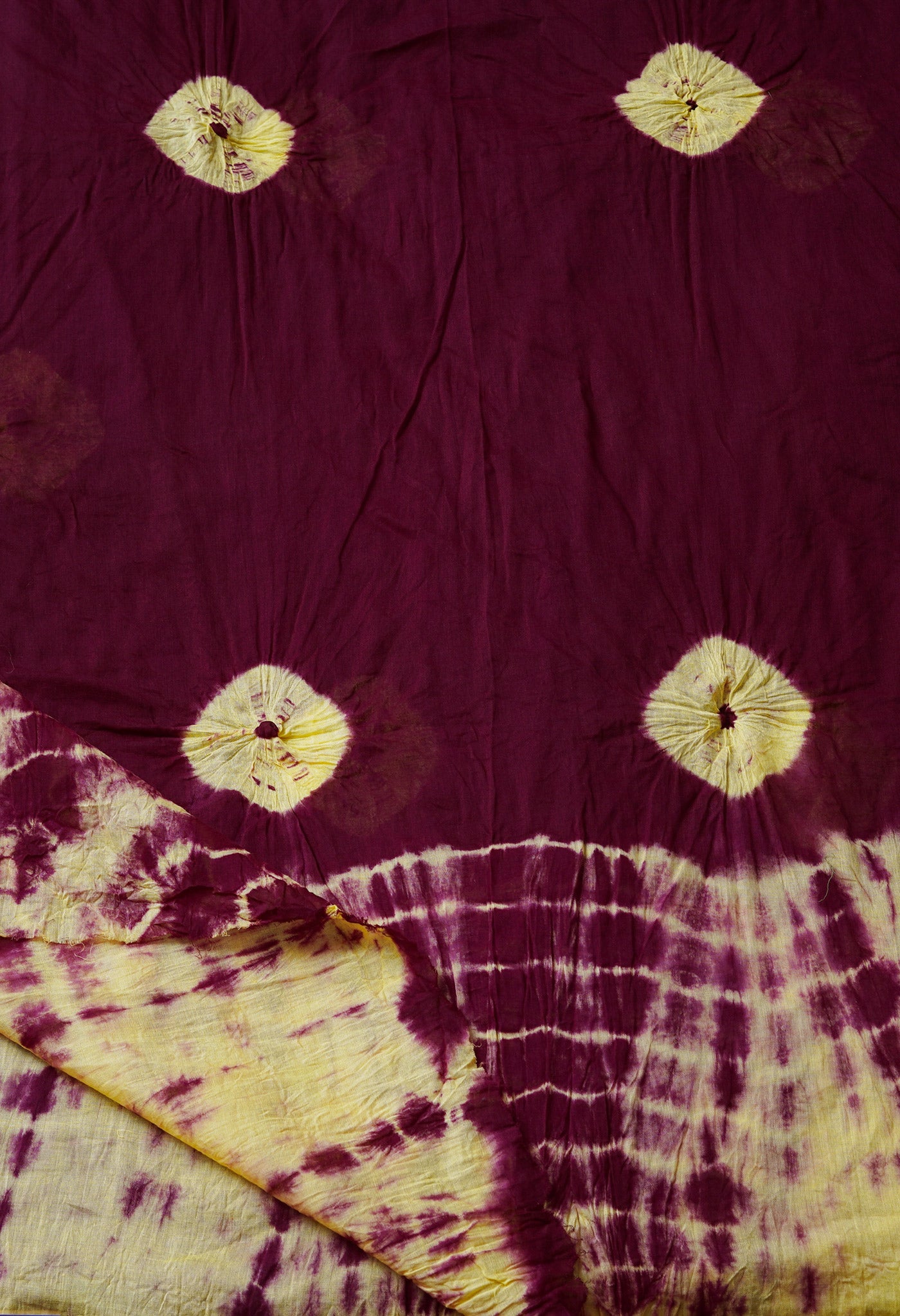 Purple Pure Tie- Dye Shibori Cotton Dupatta-UDS3770