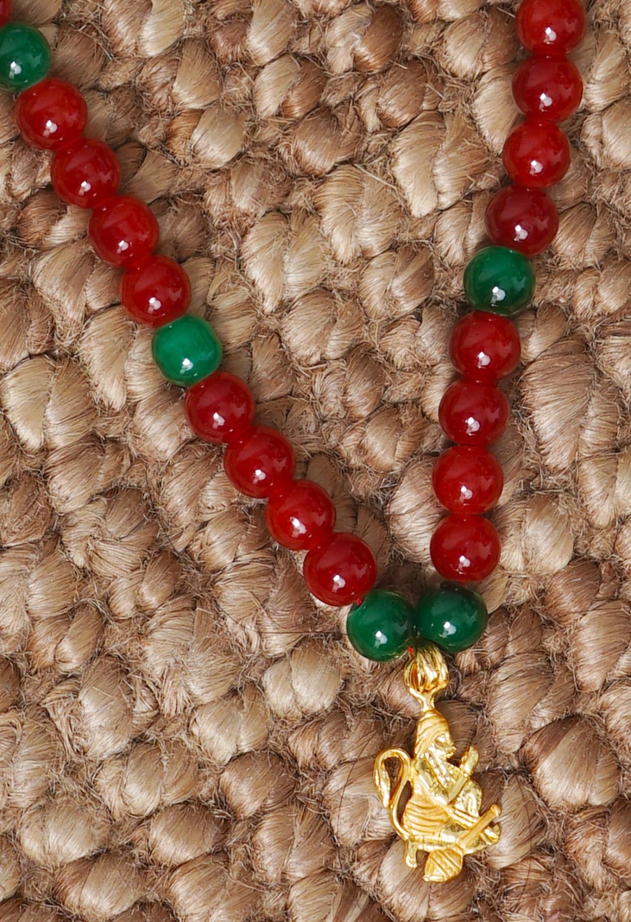 Online Shopping for Red and Green Amravati Round Beads Necklace with Pendent with jewellery from Andhra pradesh at Unnatisilks.com India
