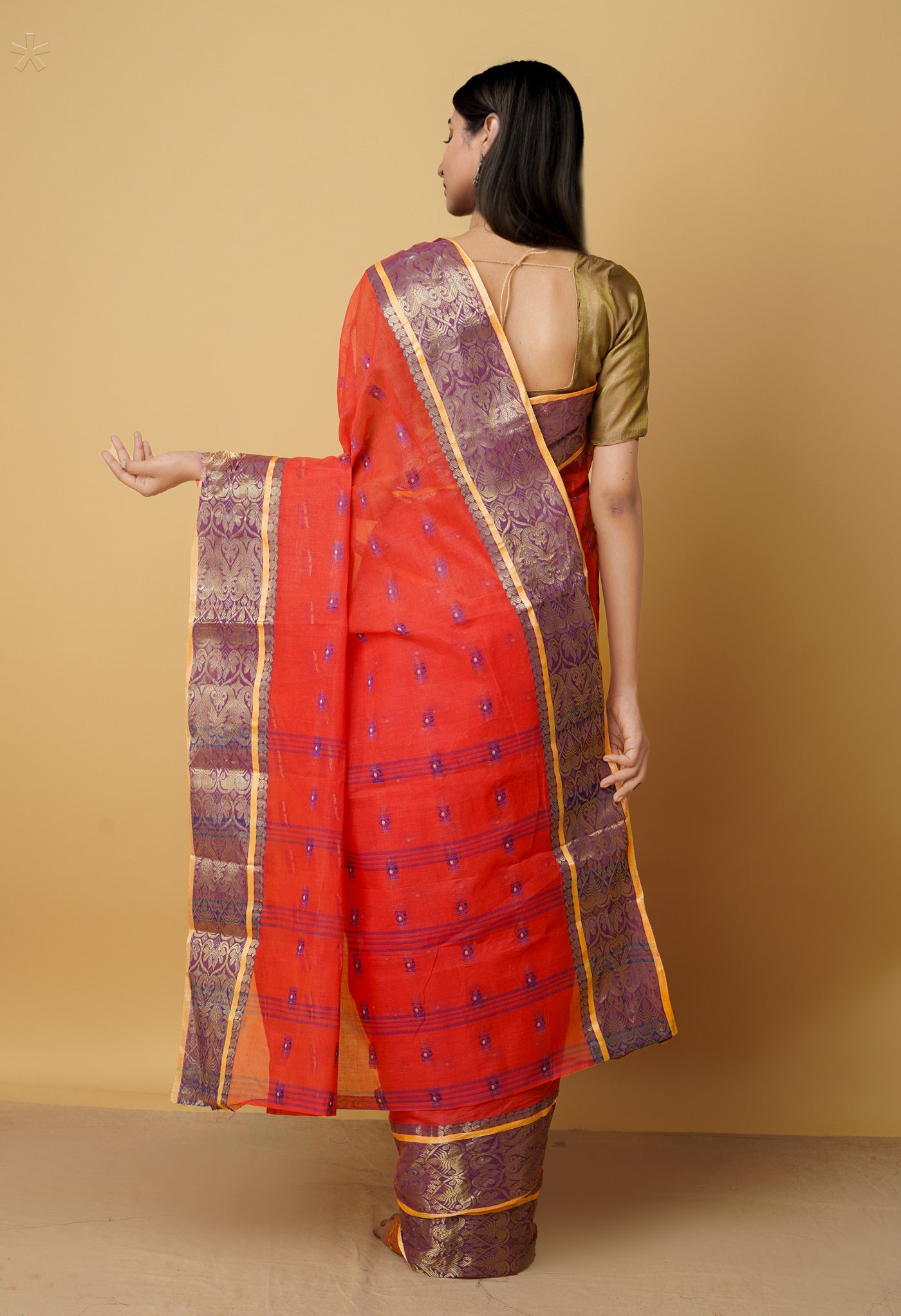 Buy DESH BIDESH Women`s Traditional Bengal Tant Pure Handloom Cotton Saree  Kantha Stitch Woven Without Blouse Piece Saree Online