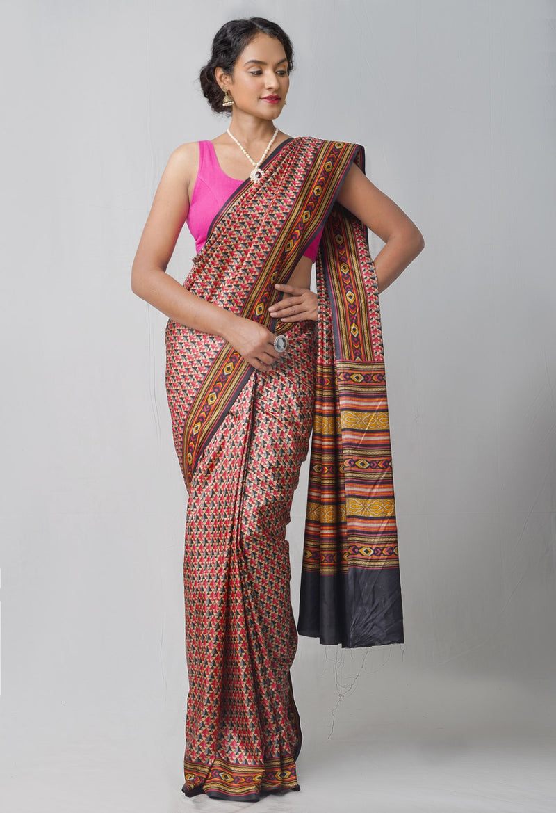 Symphonic-Sunset Brocaded Silk Saree from Karnataka with Iruthalai Pakshi  Motifs | Exotic India Art