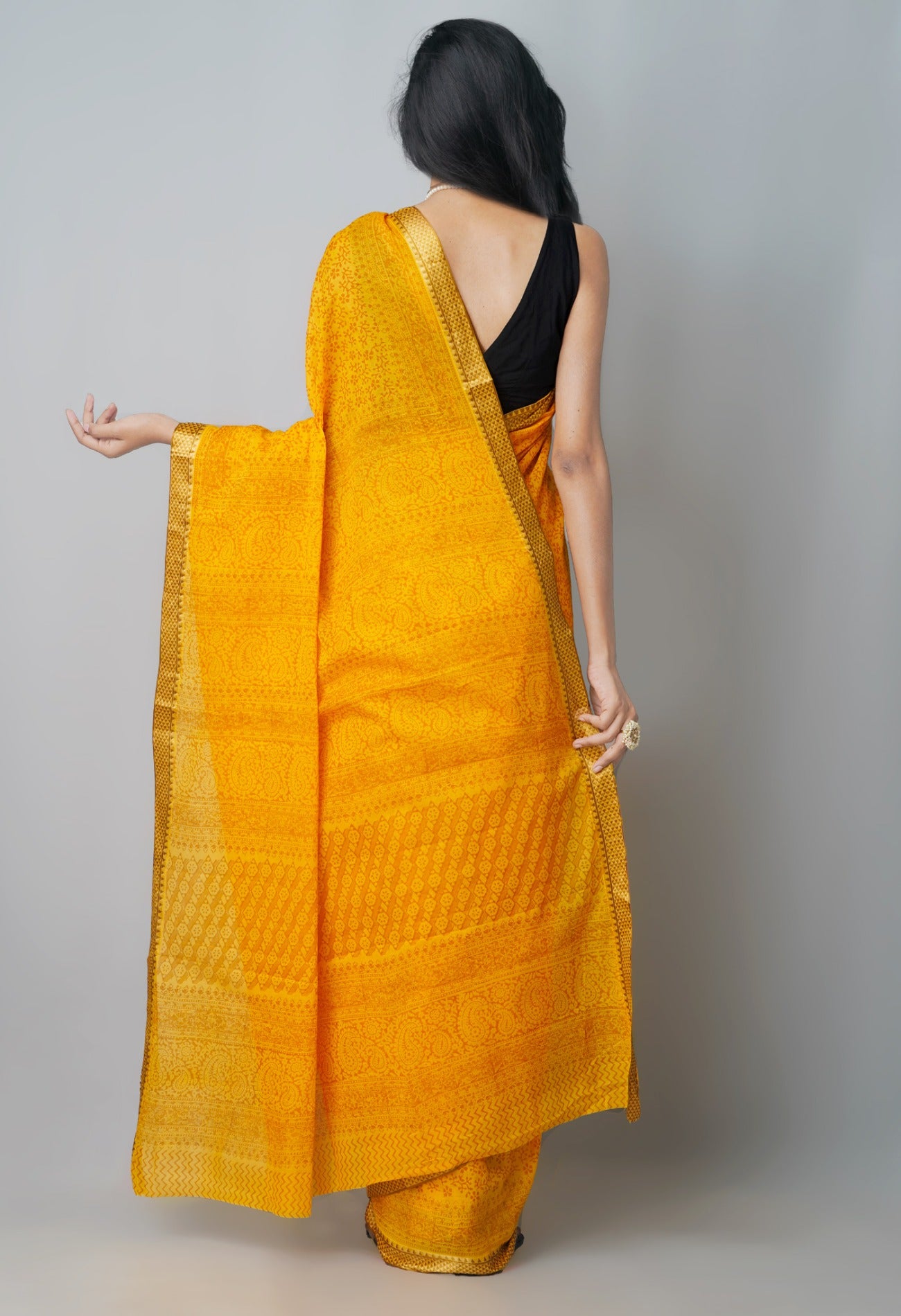 Online Shopping for Yellow Pure Bagh venkatagiri Superfine Cotton Saree with Bagh from Andhra Pradesh at Unnatisilks.com India
