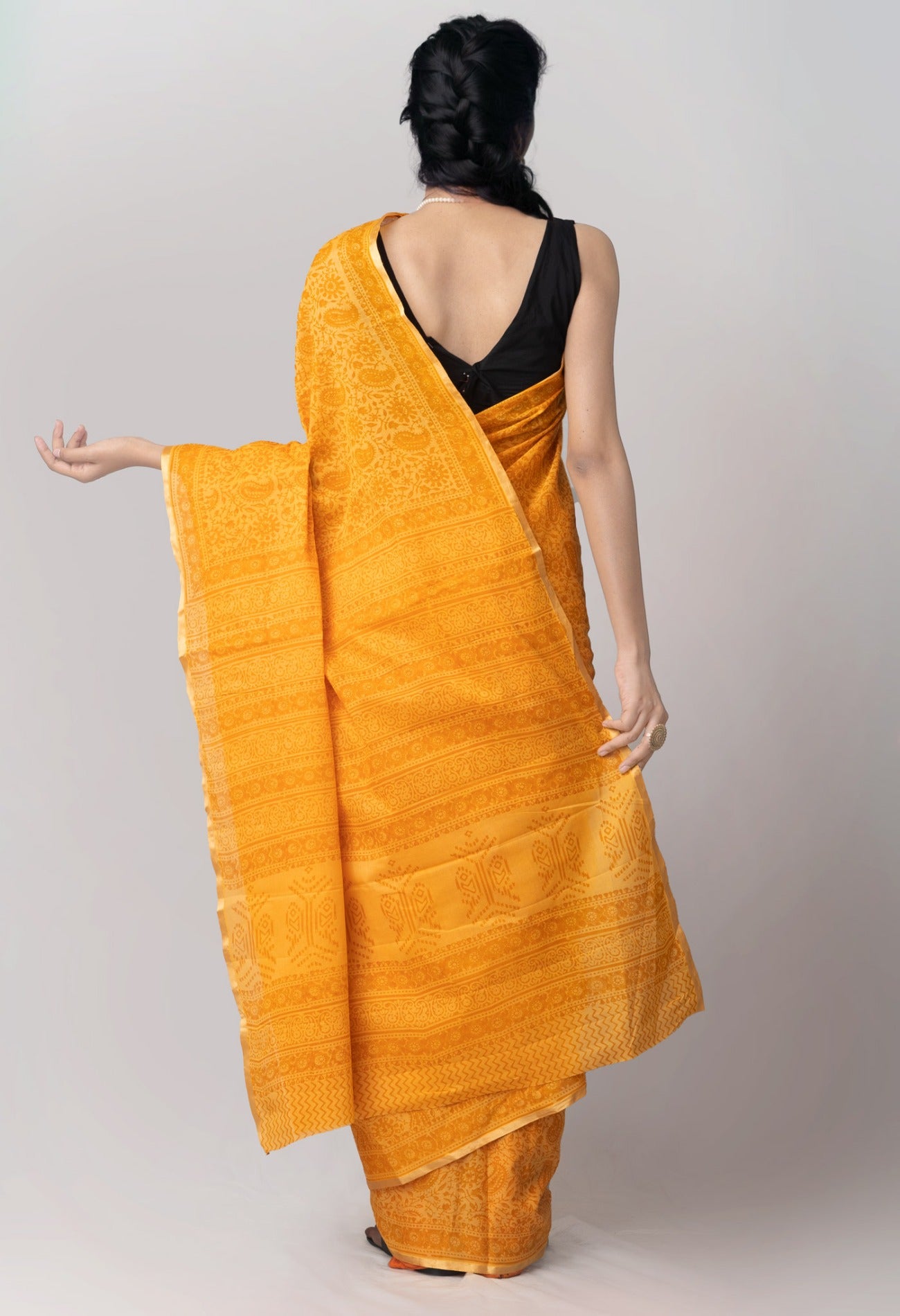 Online Shopping for Orange Pure Bagh venkatagiri Superfine Cotton Saree with Bagh from Andhra Pradesh at Unnatisilks.com India
