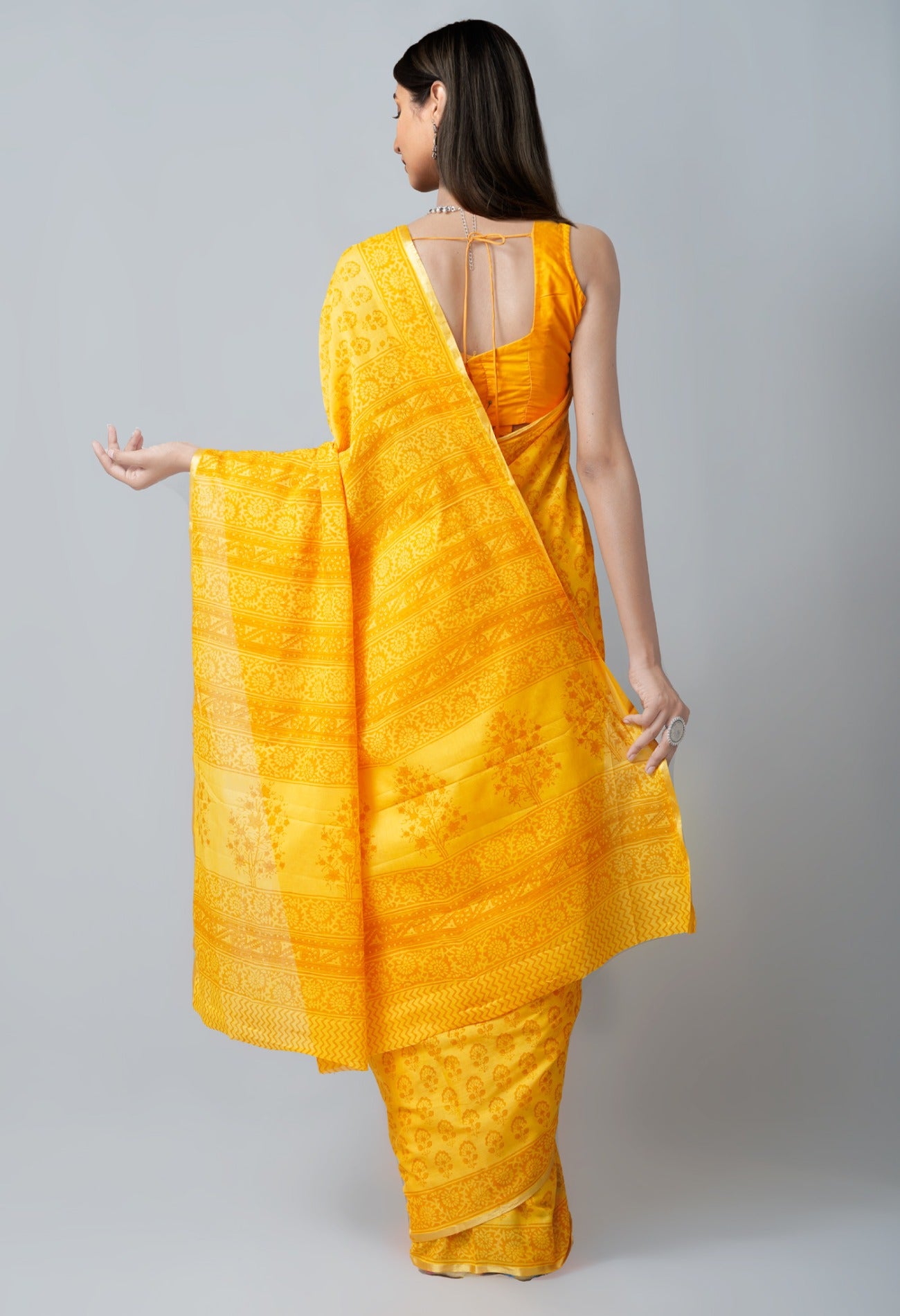 Online Shopping for Yellow Pure Bagh venkatagiri Superfine Cotton Saree with Bagh from Andhra Pradesh at Unnatisilks.com India
