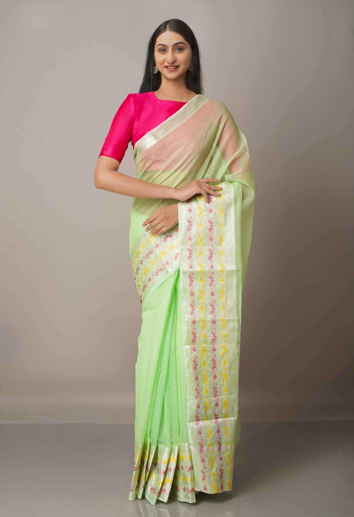 Green  Kota Banarasi  Silk Saree-UNM67584