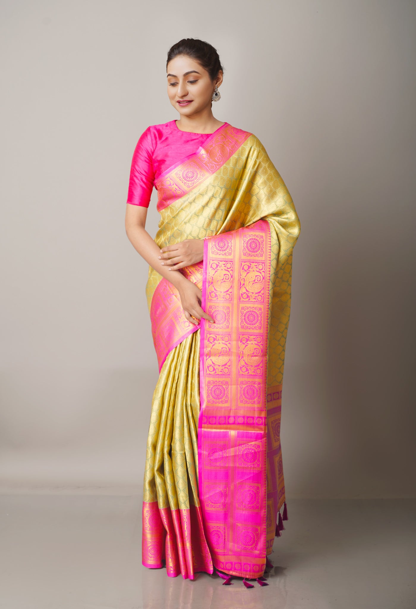 Light Blue-Gold  Fancy Banarasi Silk Saree-UNM67917