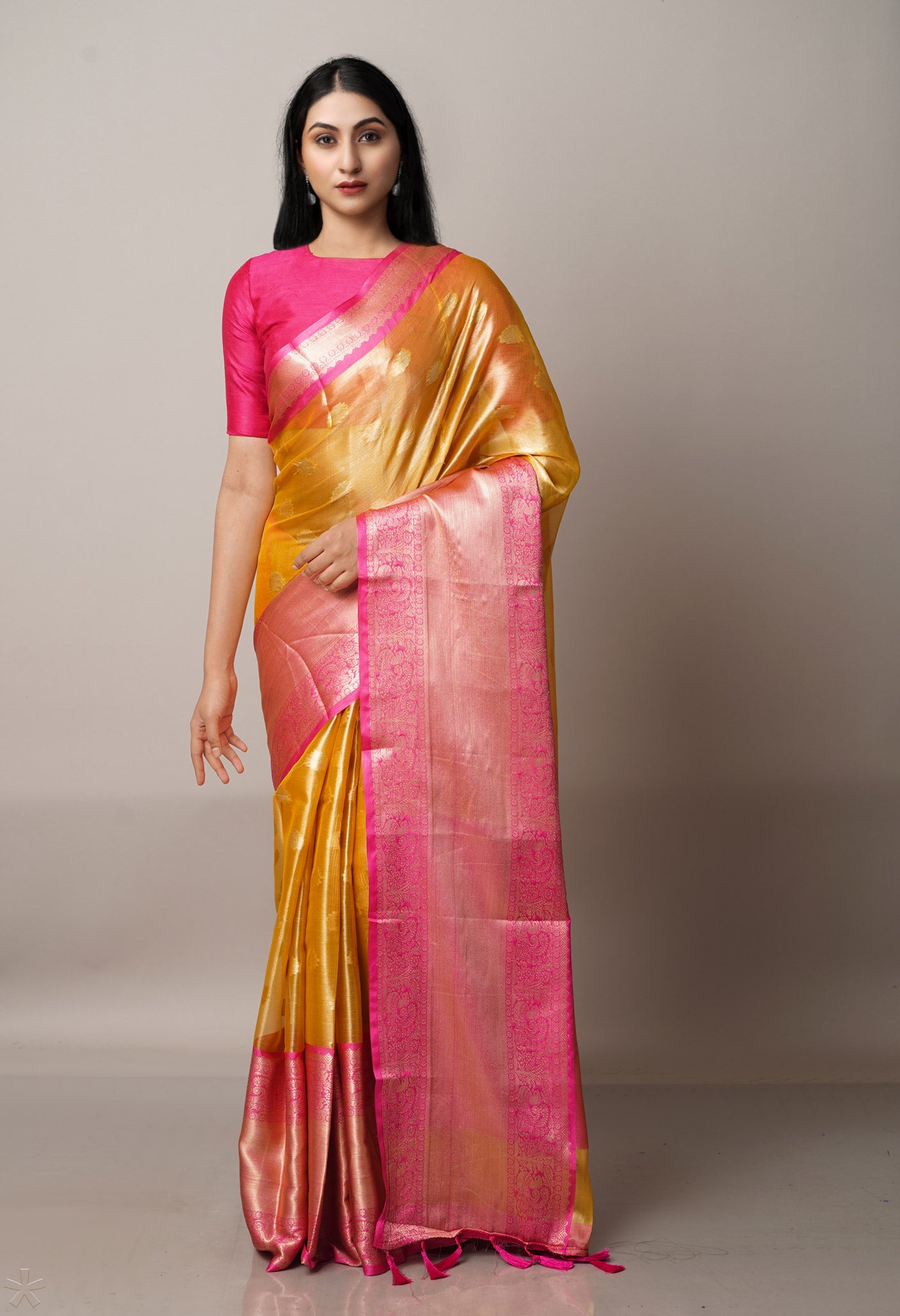 Yellow  Fancy Banarasi Organza Saree-UNM67960