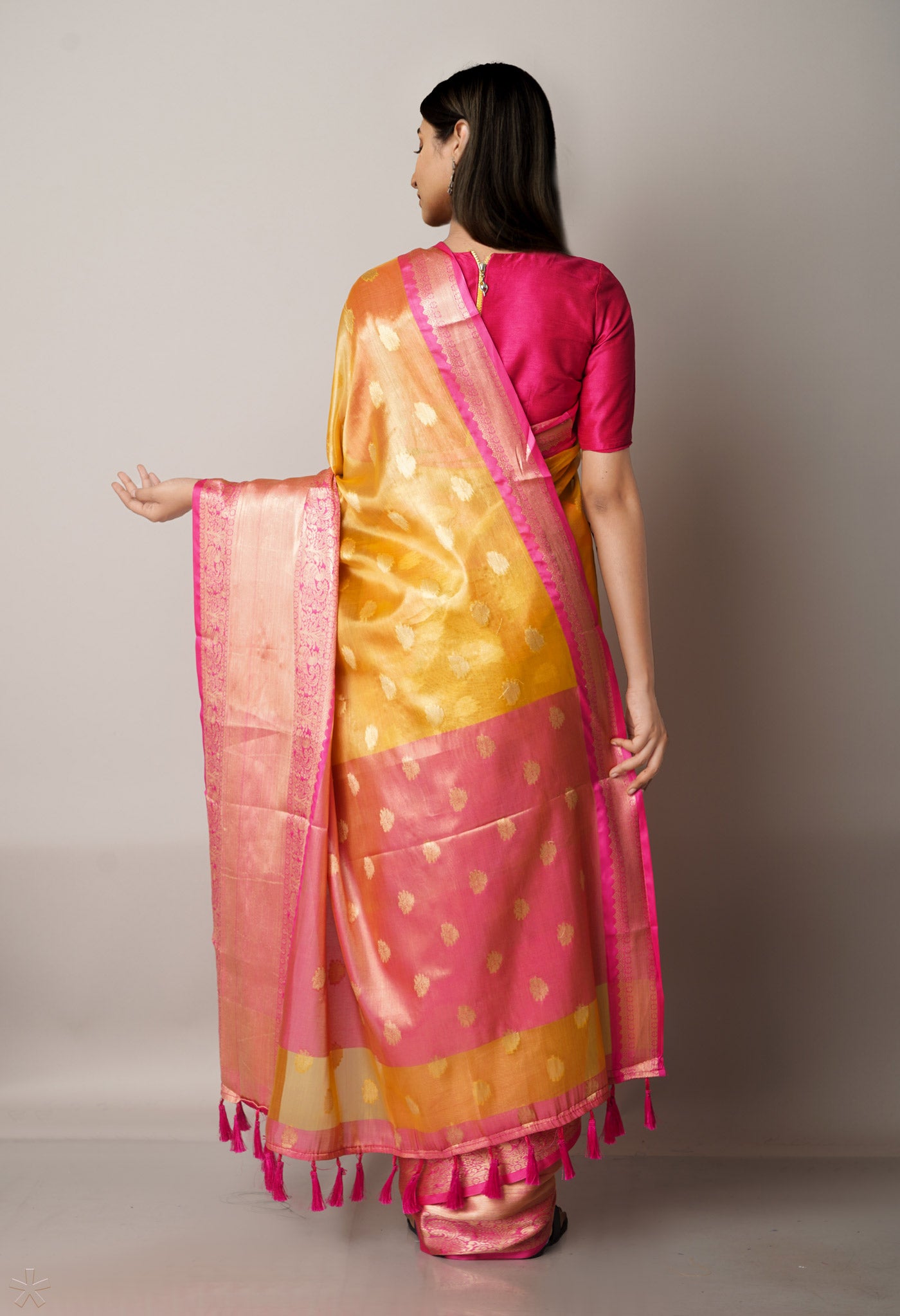 Yellow  Fancy Banarasi Organza Saree-UNM67960