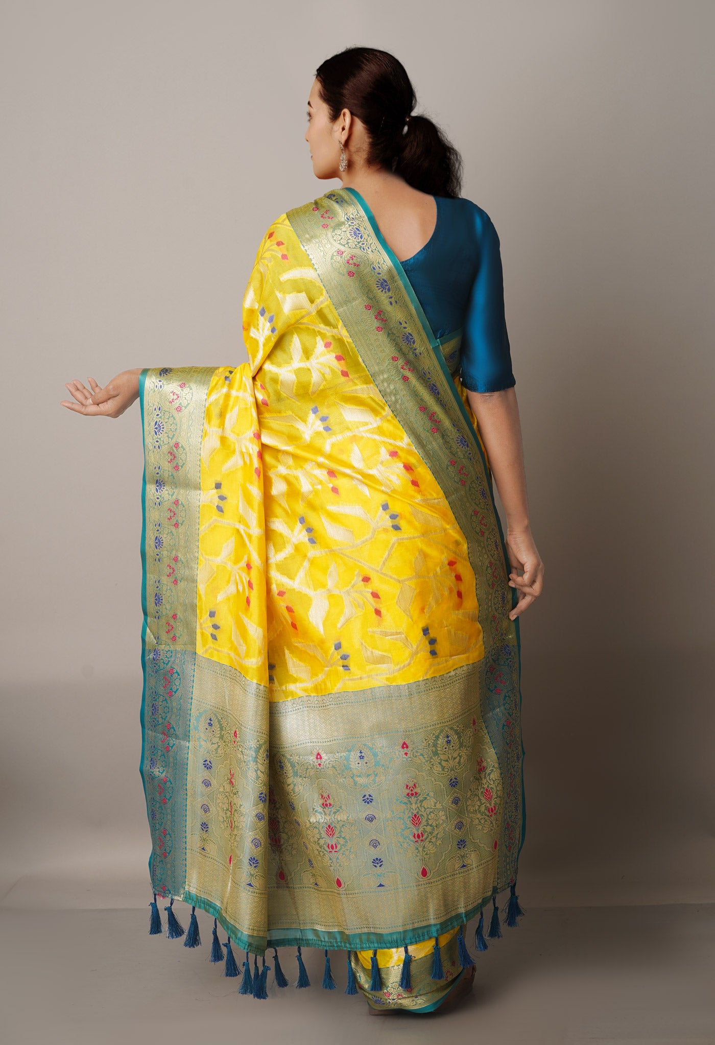 Yellow  Fancy Banarasi Silk Saree-UNM67964