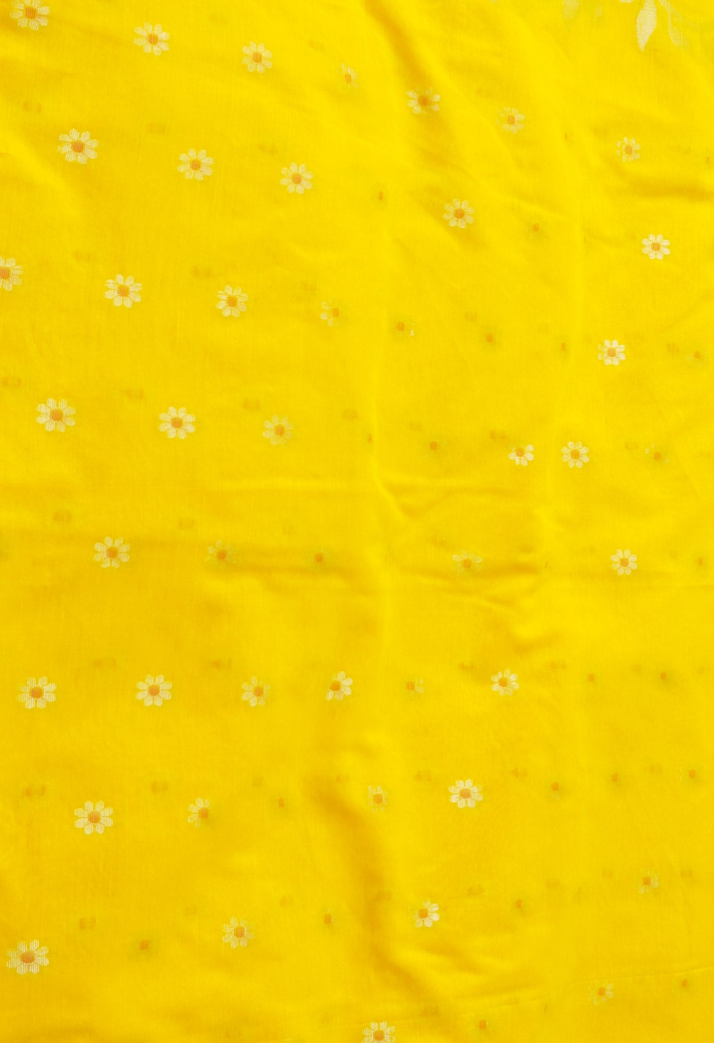 Yellow Handloom Jamdhani Bengal Sico Saree-UNM68178