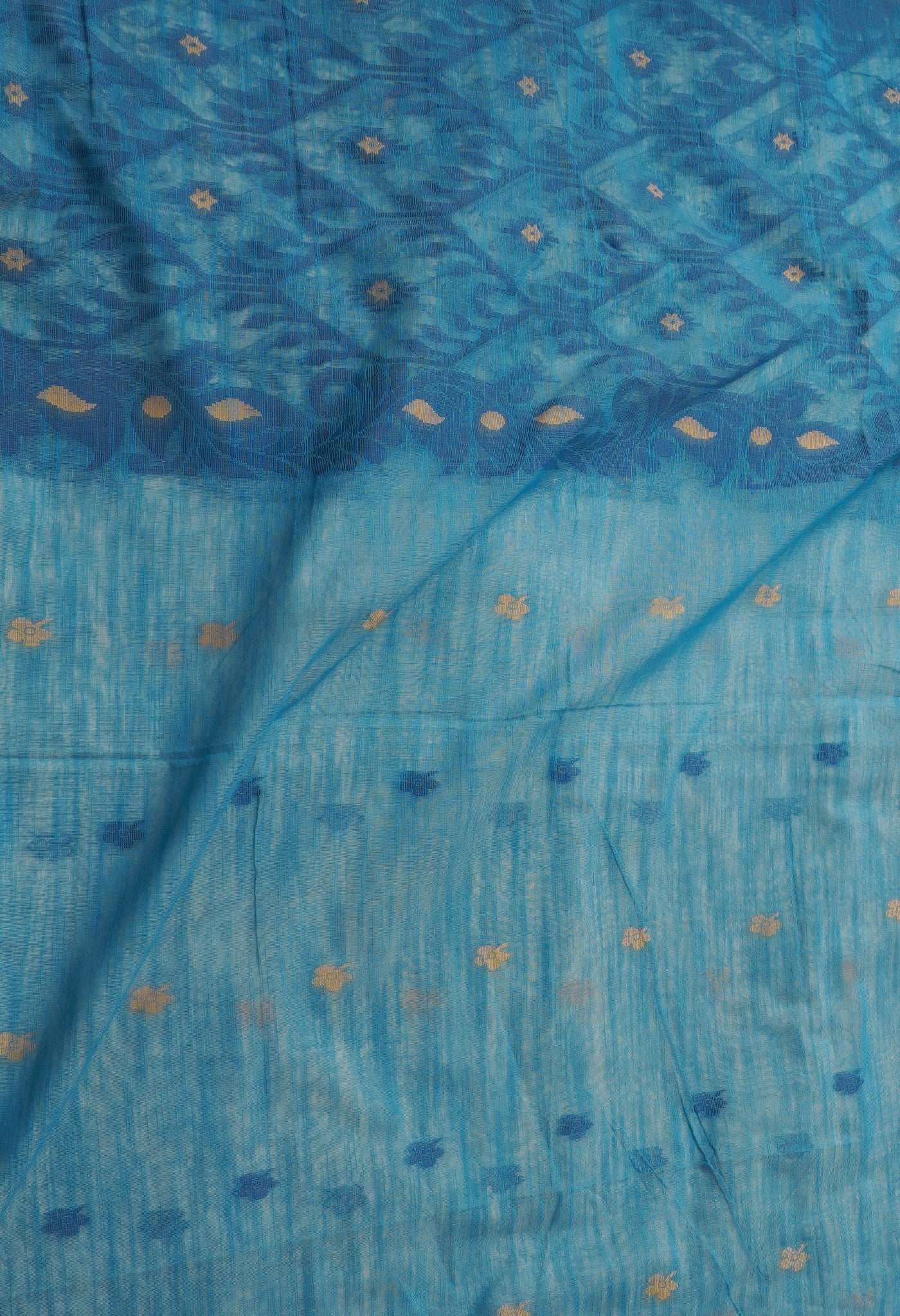 Biege Handloom Jamdhani Bengal Sico Saree-UNM68293