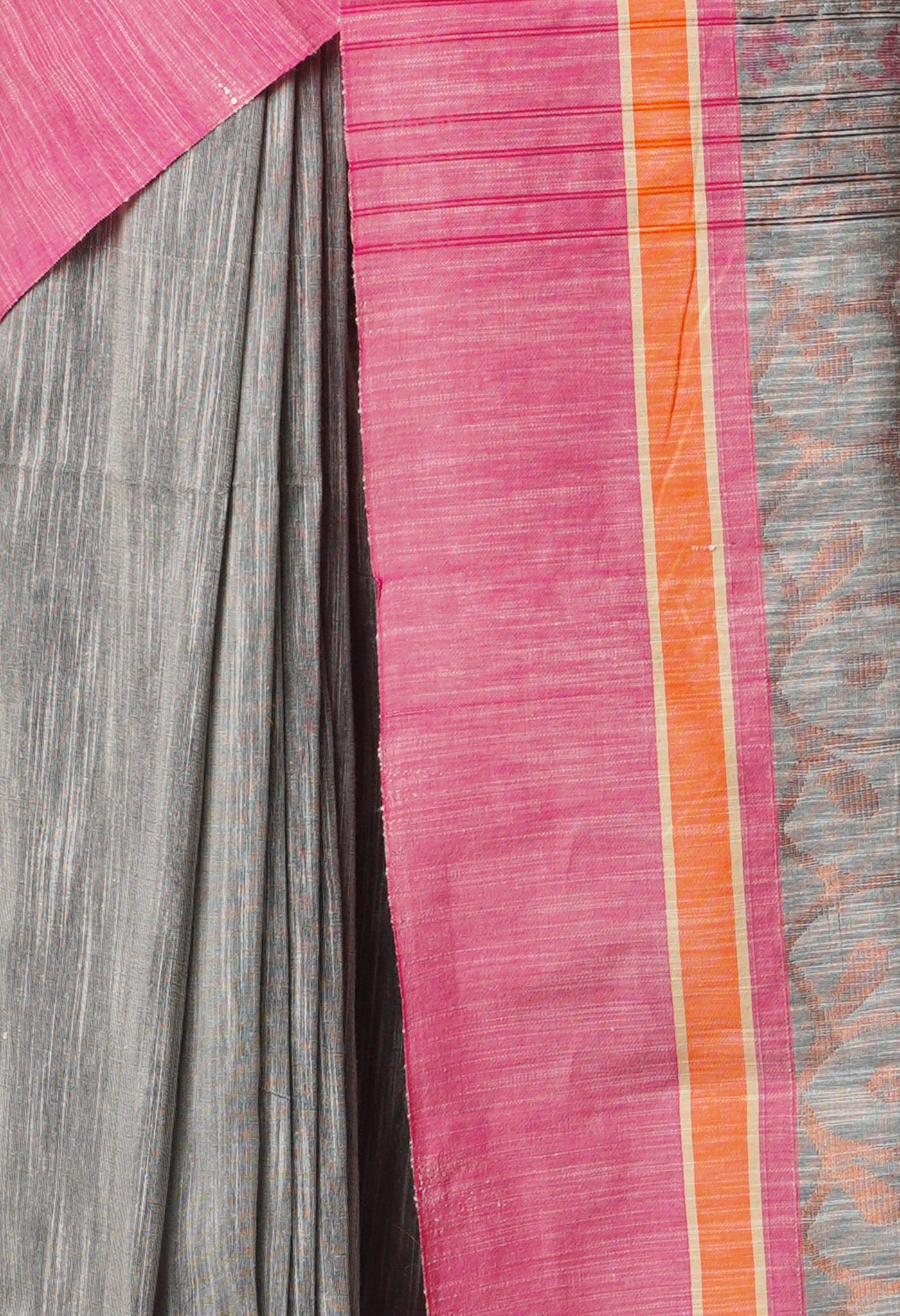 Light Grey Handloom Jamdhani Bengal Sico Saree-UNM68365