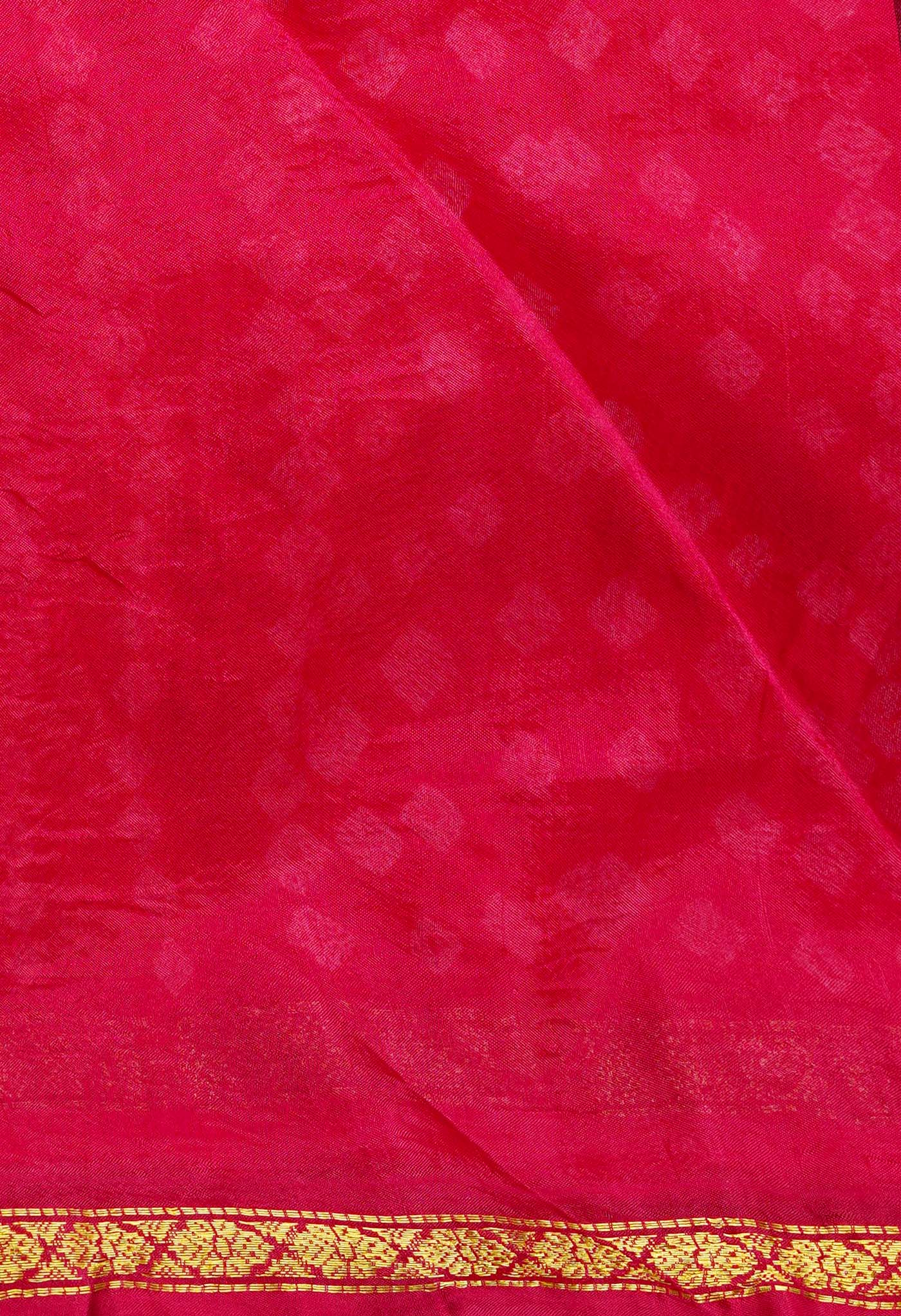 Cerise Pink  Bandhani Soft Silk Saree-UNM68426