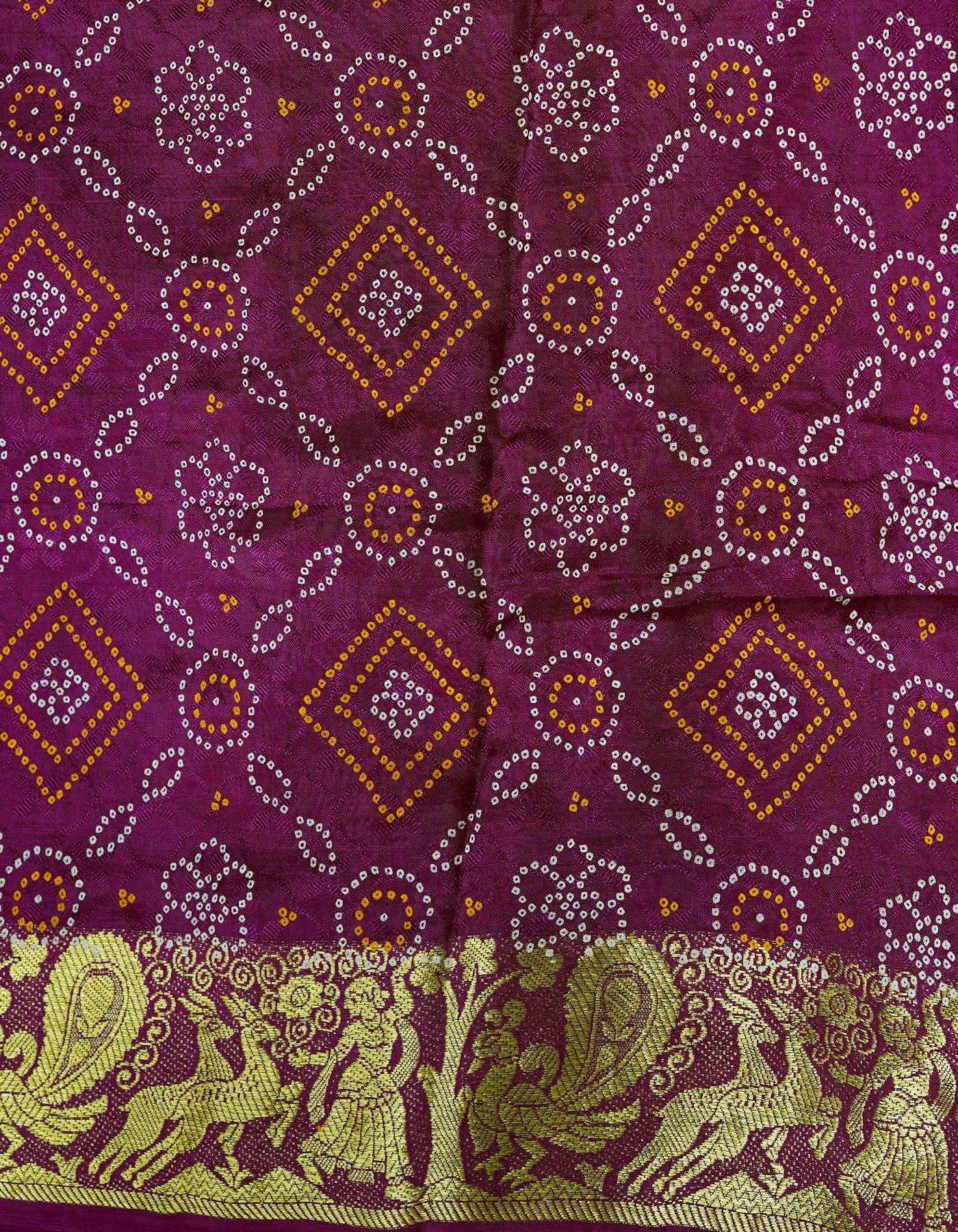 Purple  Bandhani Silk Saree-UNM68444